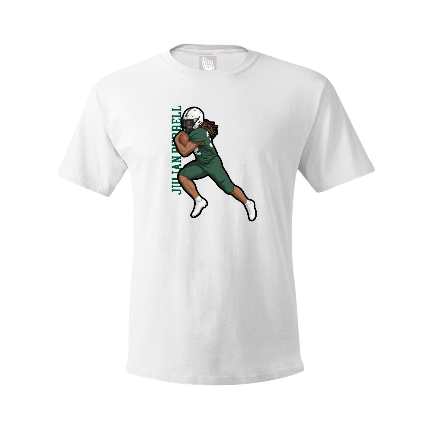Youth Tee — Name Vertical in White