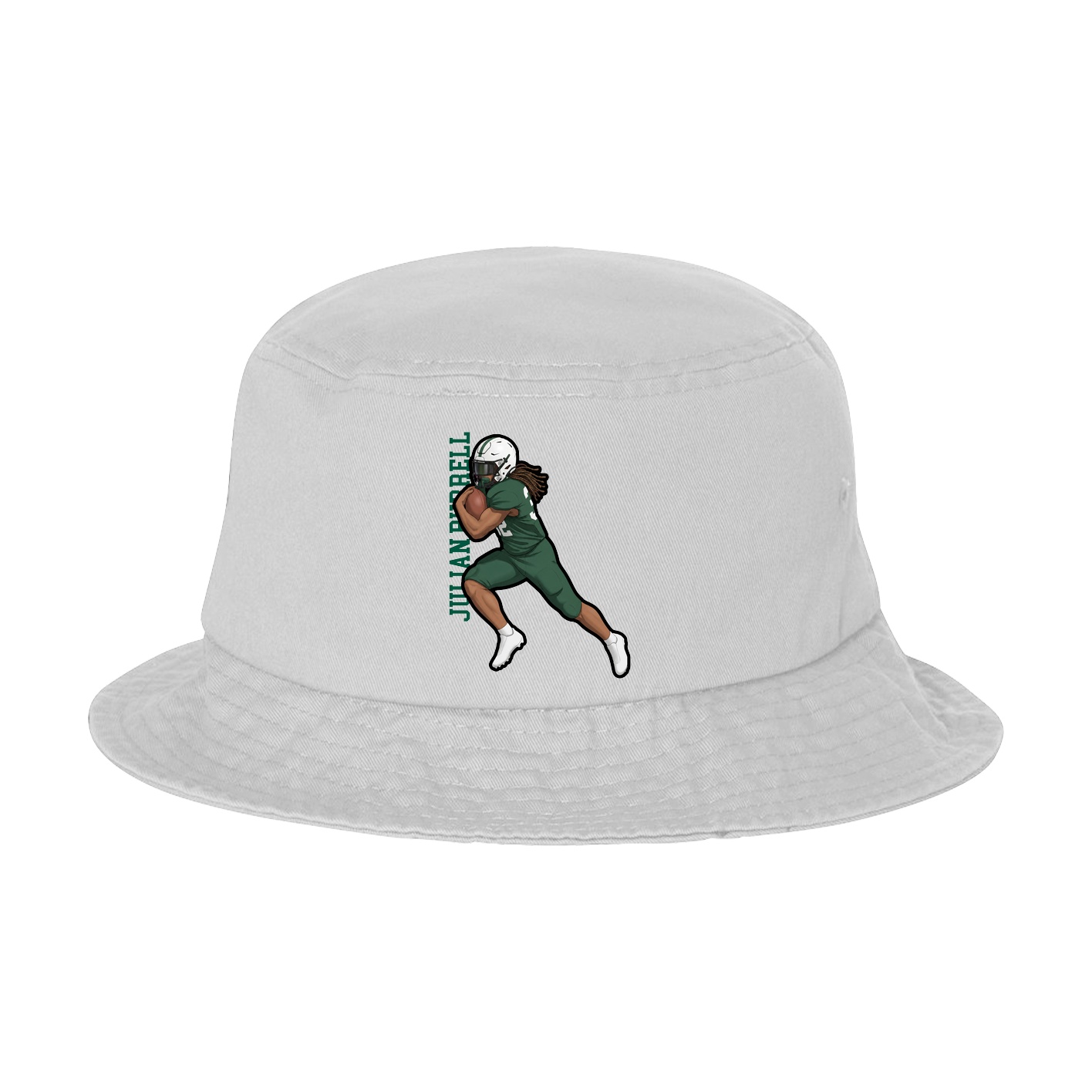 Bucket Cap — Name Vertical in White