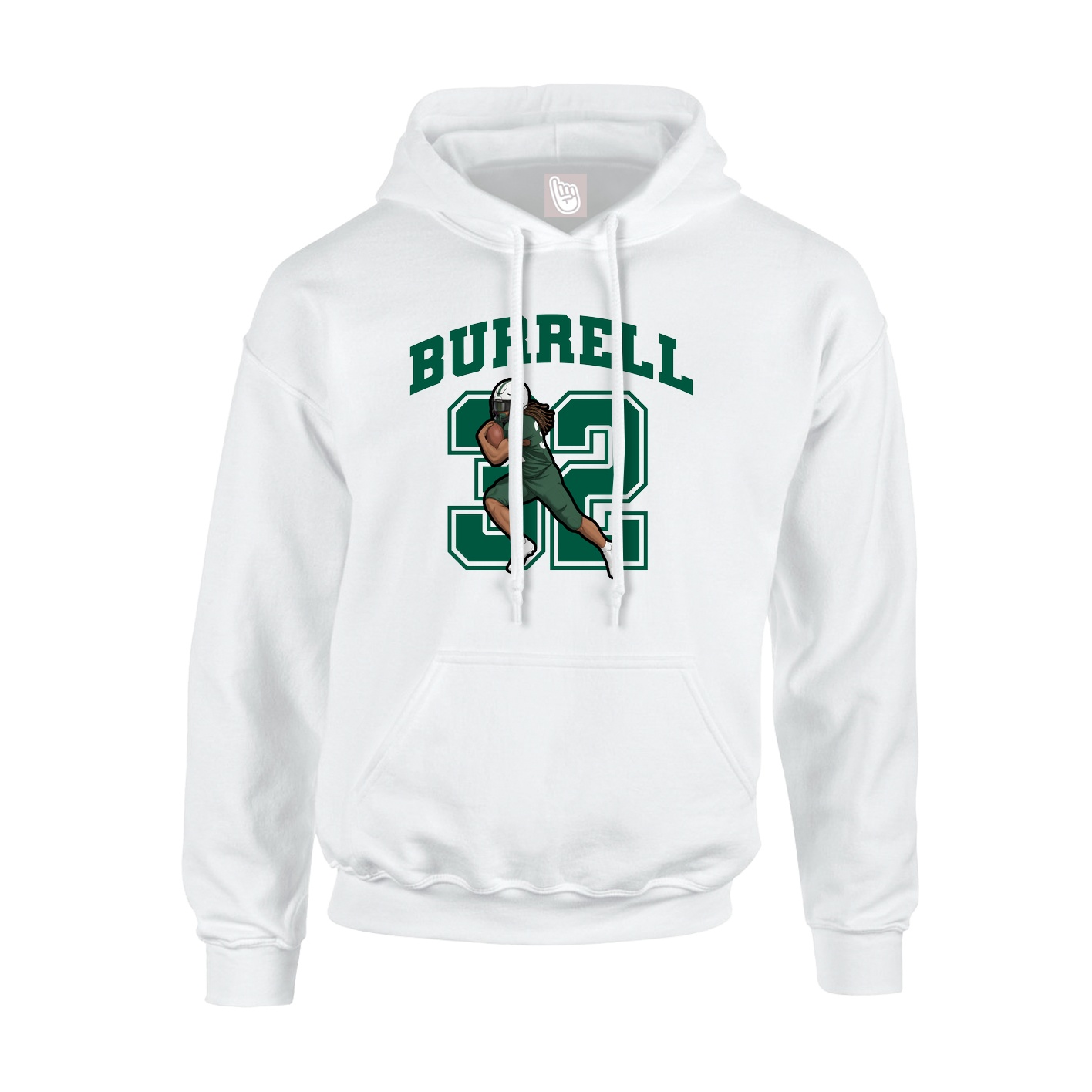 Youth Hoodie — Number in White