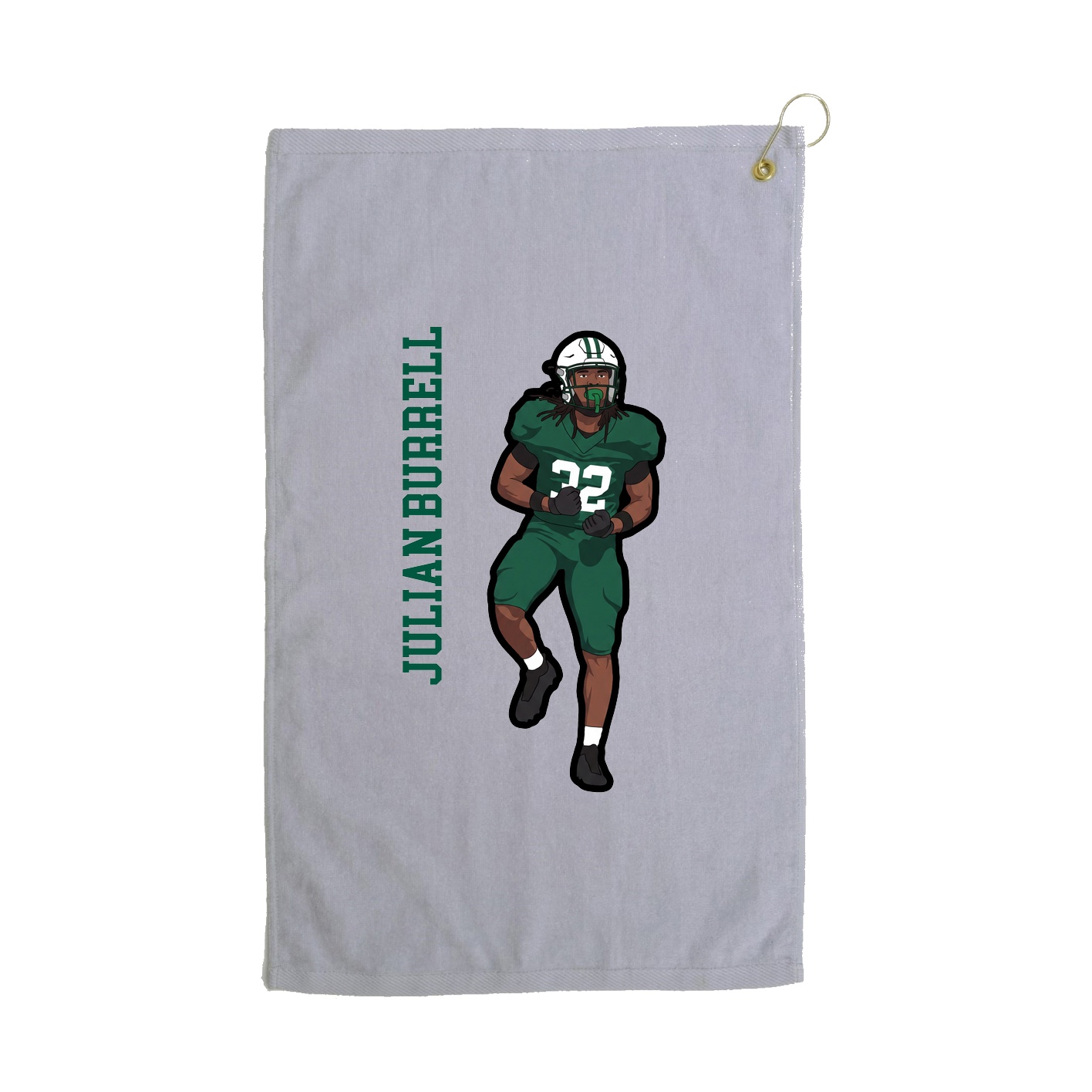 Golf Towel — Name Vertical in Grey