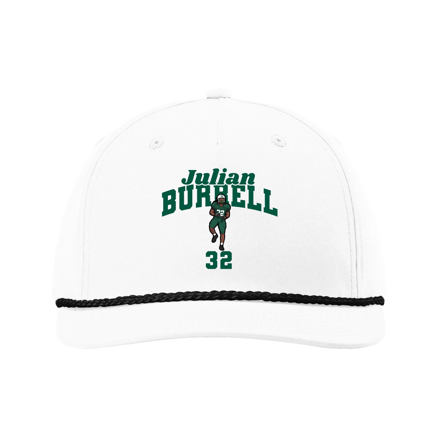 Five-Panel Classic Rope Cap — Signature Arch in White