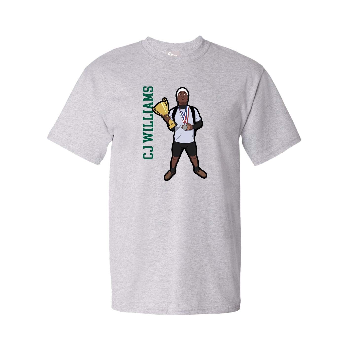 Youth Tee — Name Vertical in Grey