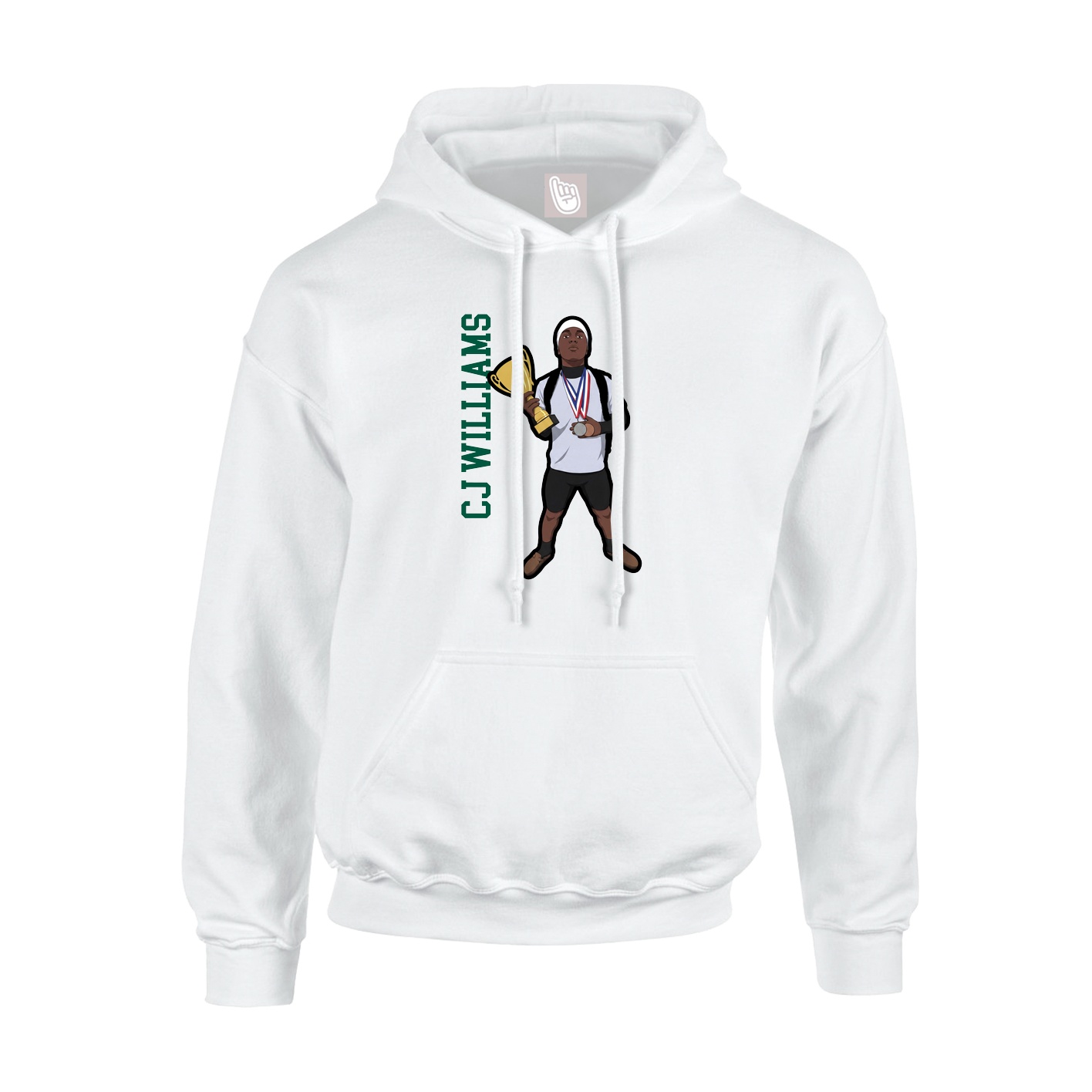 Hoodie — Name Vertical in White