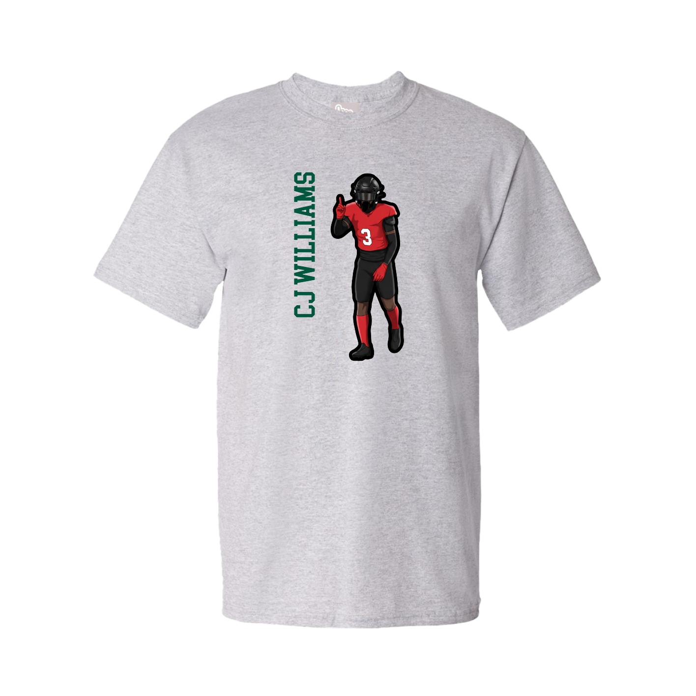 Tee — Name Vertical in Grey
