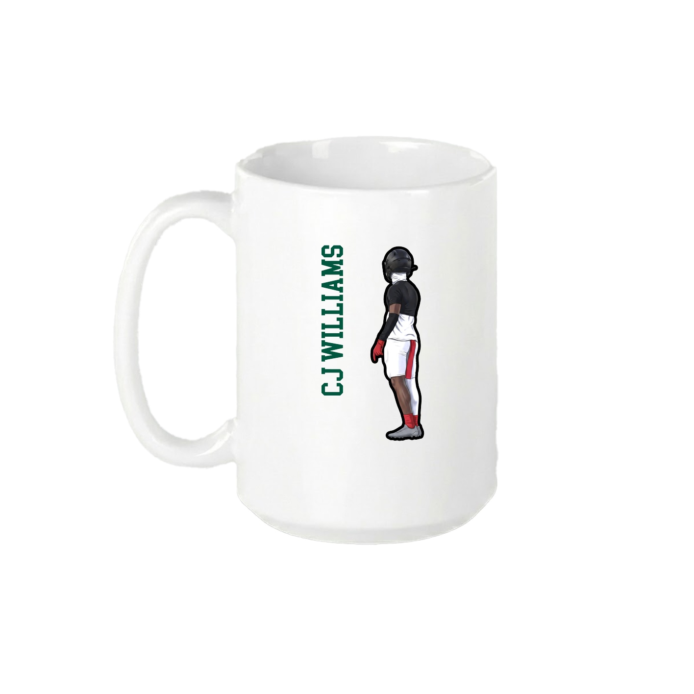 15oz Coffee Mug — Name Vertical in White