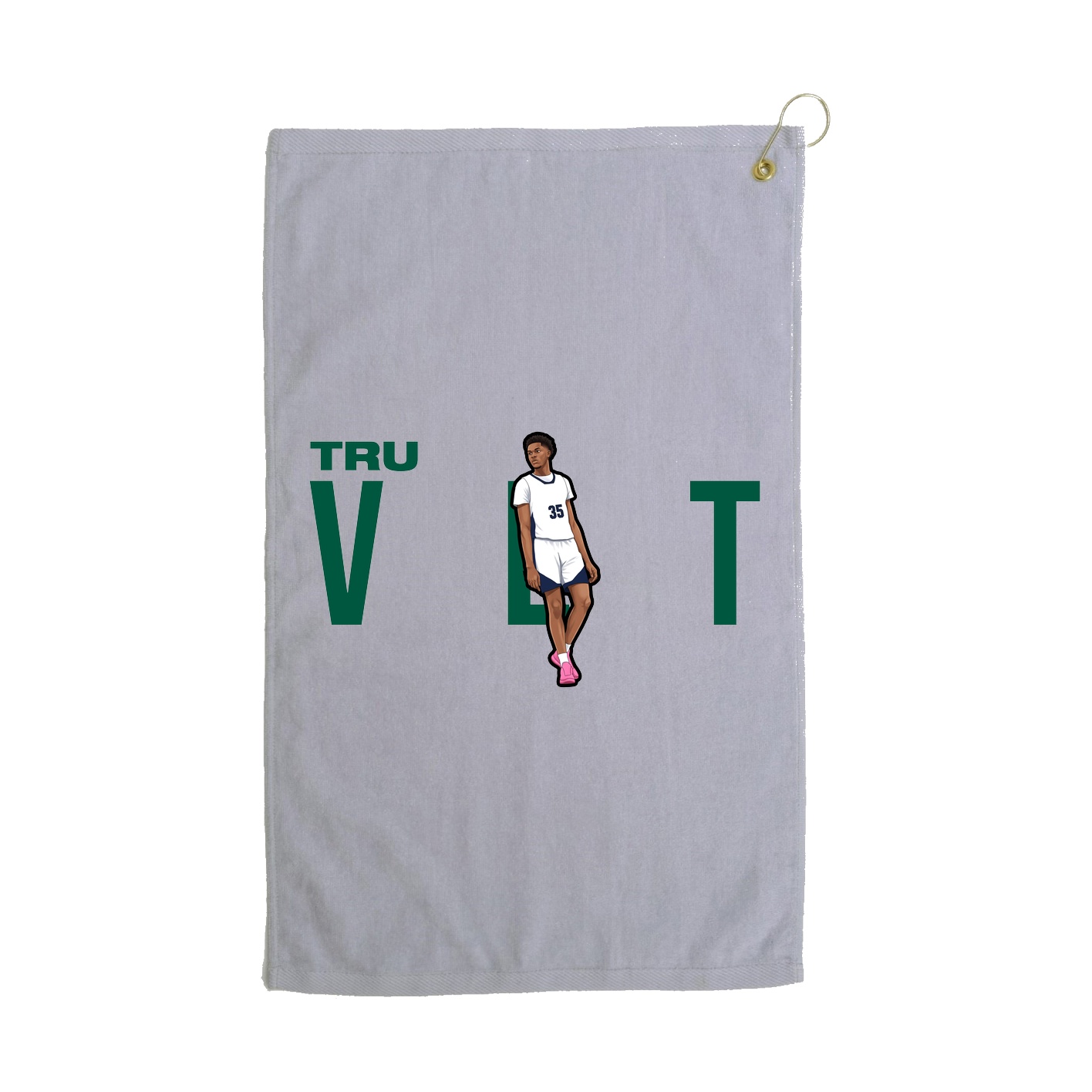 Golf Towel — Player Name in Grey