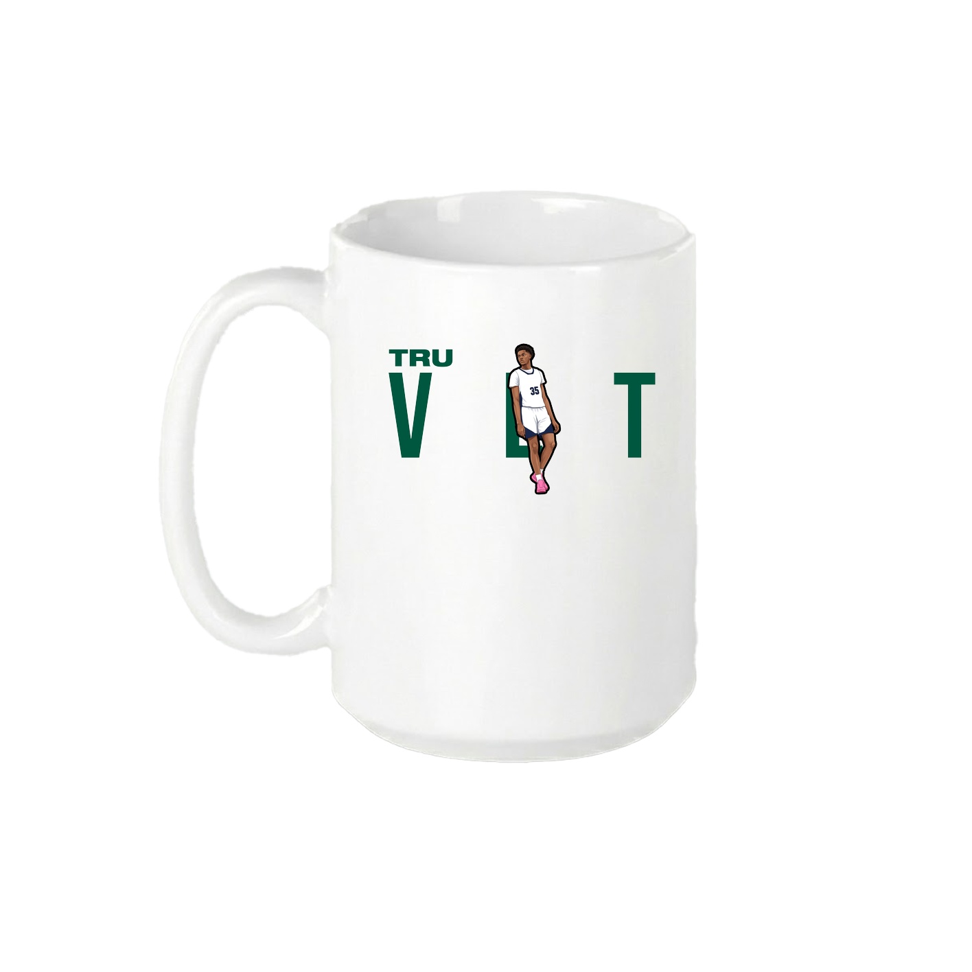 15oz Coffee Mug — Player Name in White