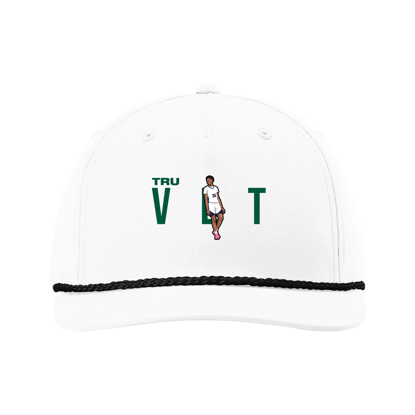 Five-Panel Classic Rope Cap — Player Name in White