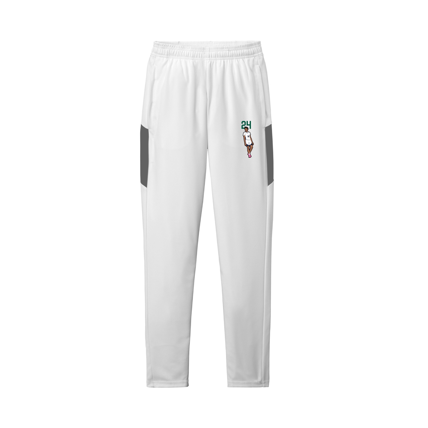 Team Travel Pant — Number Top in White/Grey