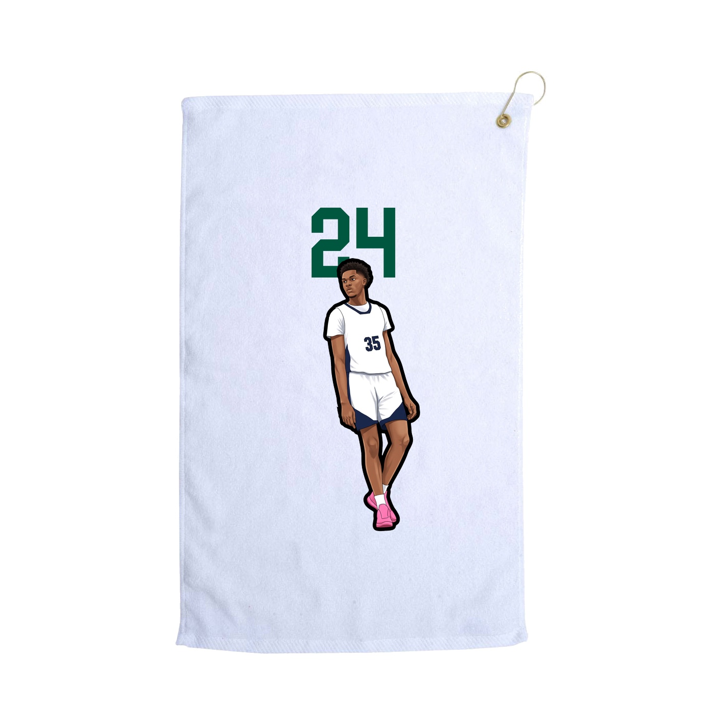 Golf Towel — Number Top in White
