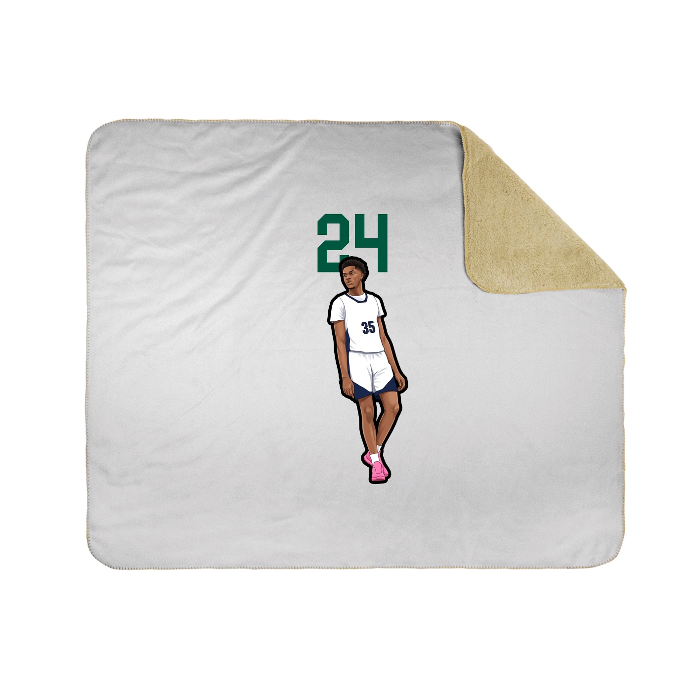 Throw Blanket — Number Top in White