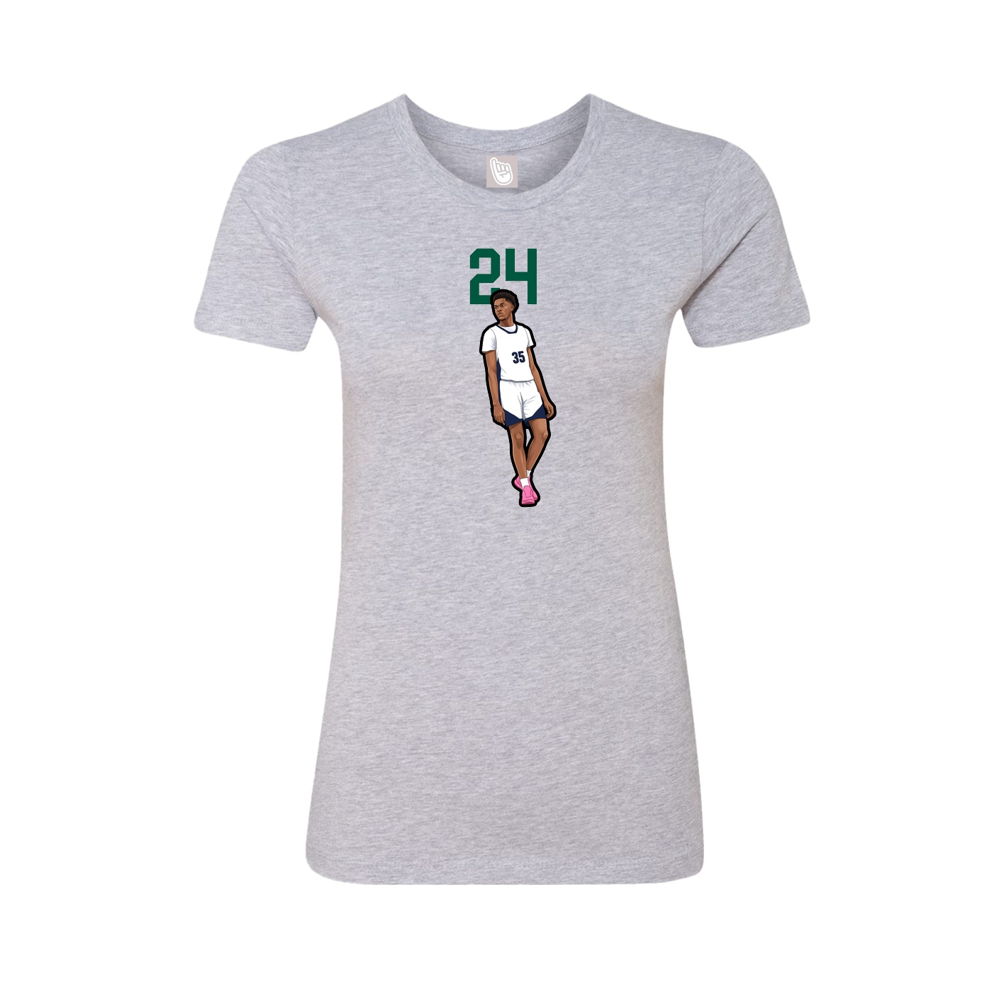 Fitted Women's Tee — Number Top in Grey
