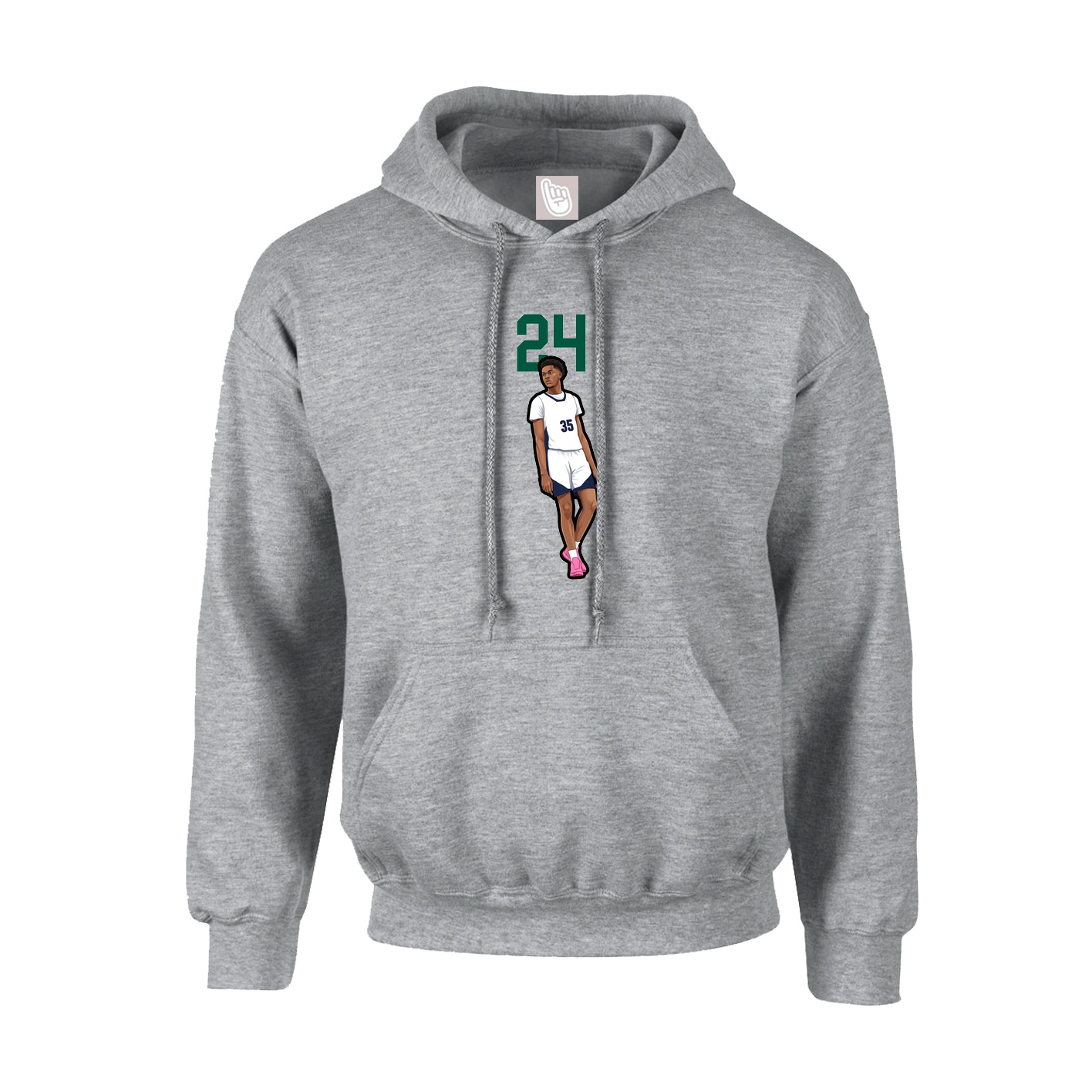 Hoodie — Number Top in Grey