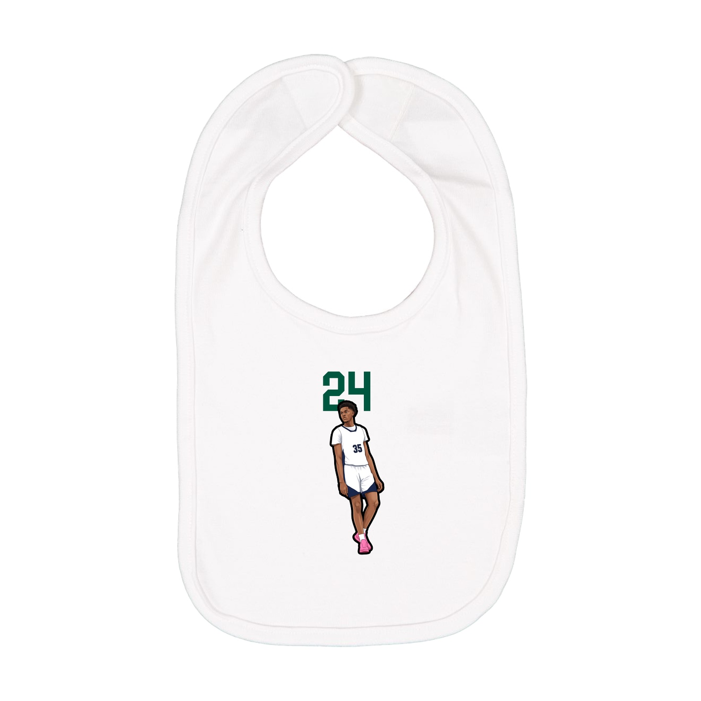 Infant Bib — Number Top in White
