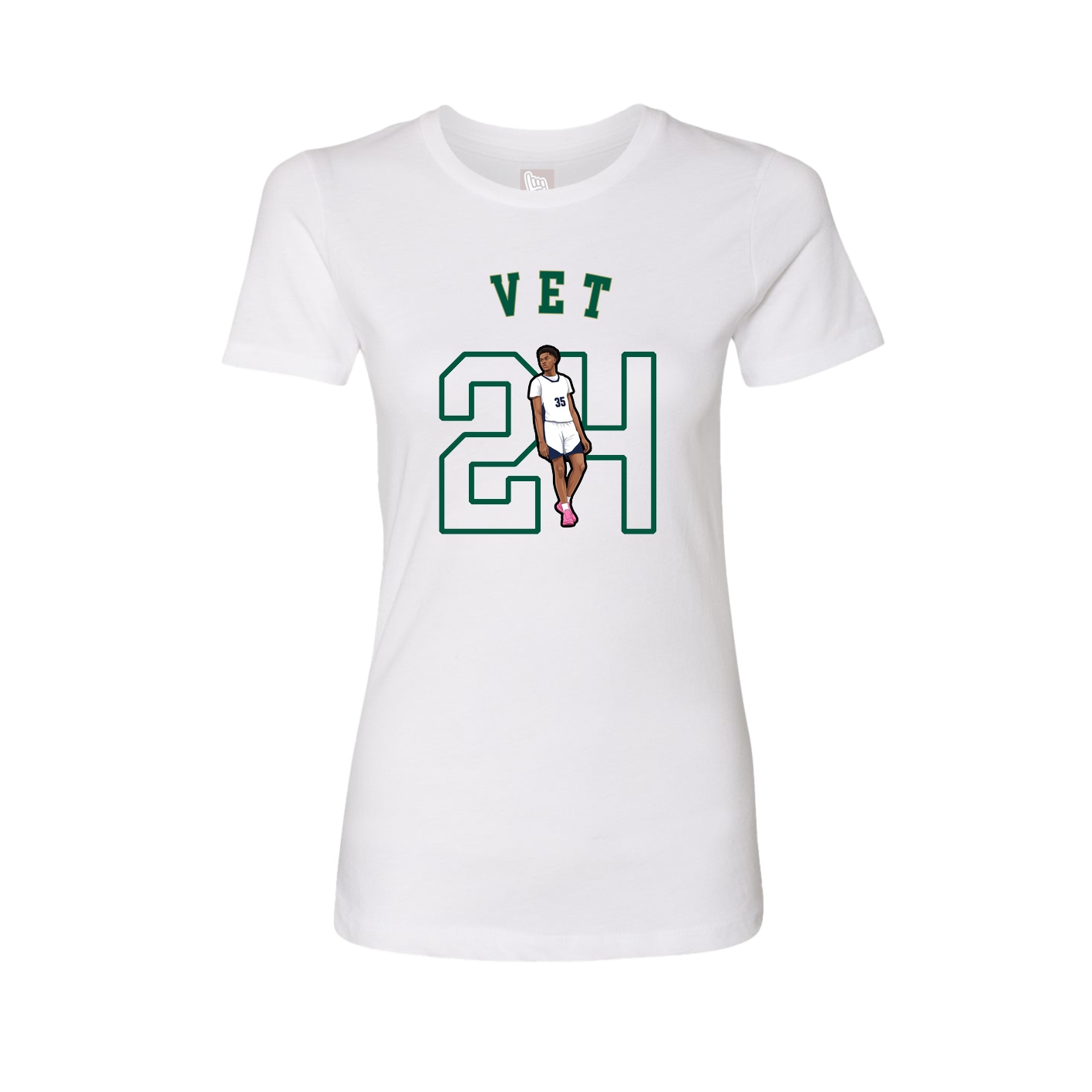Fitted Women's Tee — Shirsey Arch in White