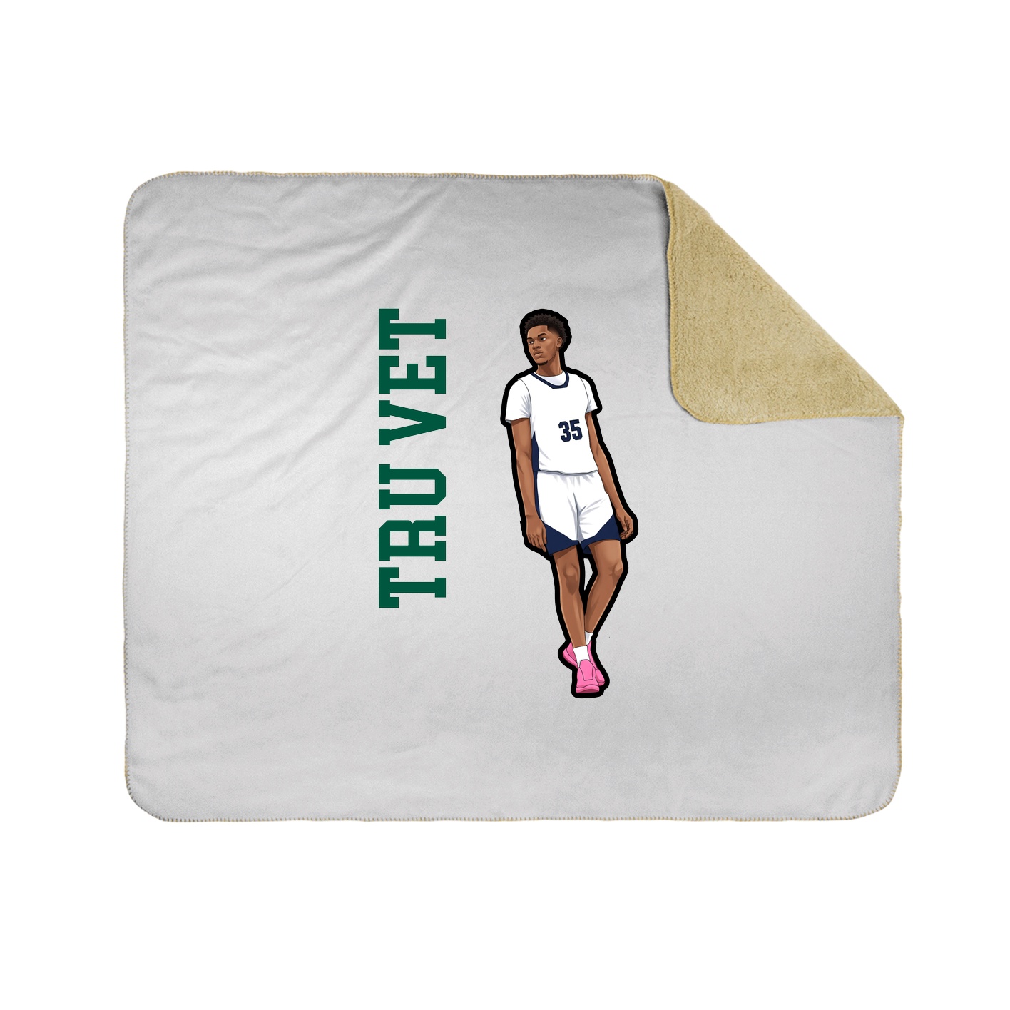 Throw Blanket — Name Vertical in White
