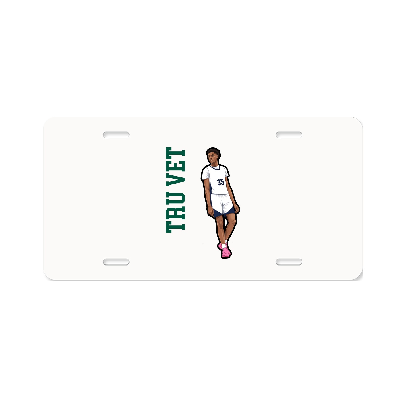 License Plate — Name Vertical in Classic