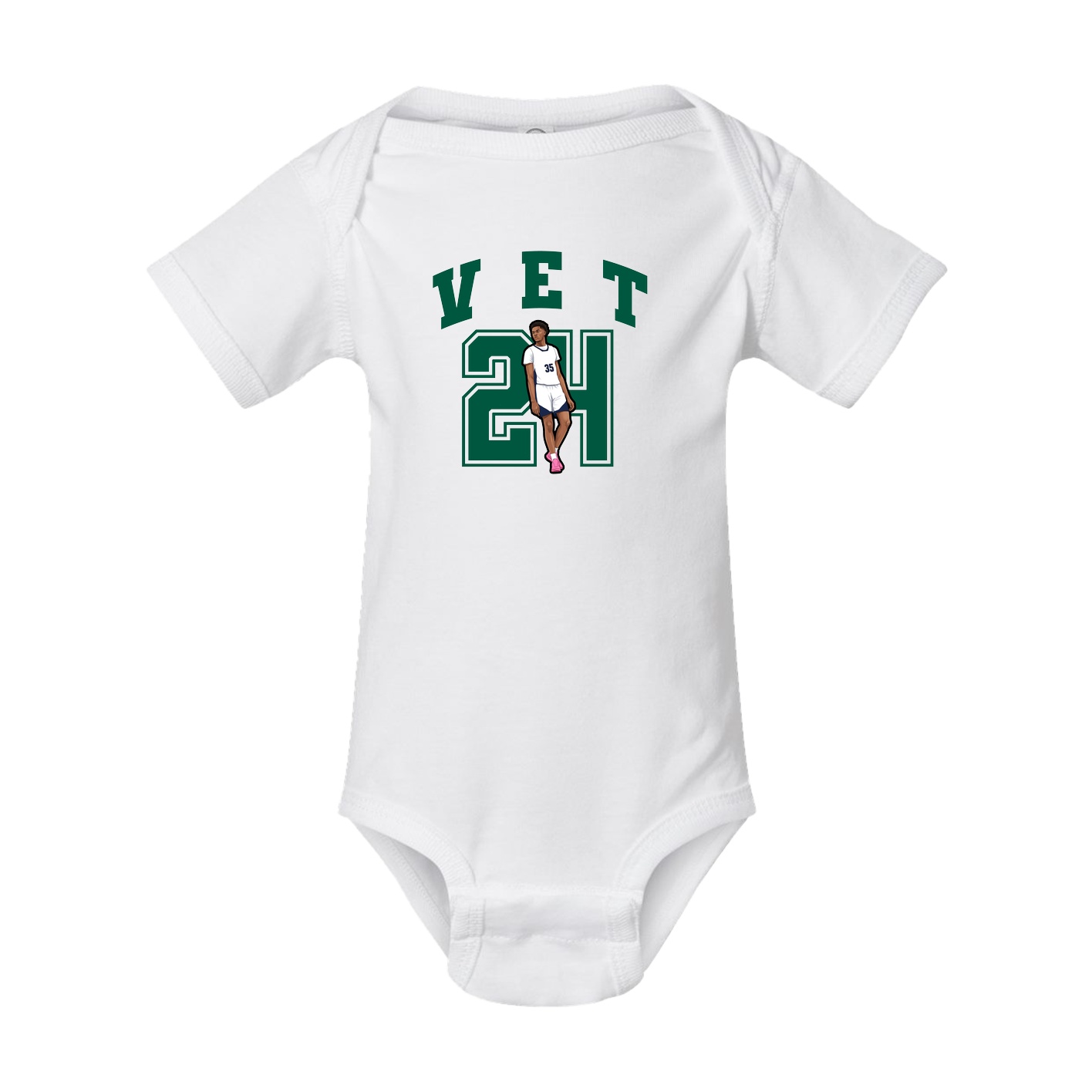 Baby Onesie — Number in White