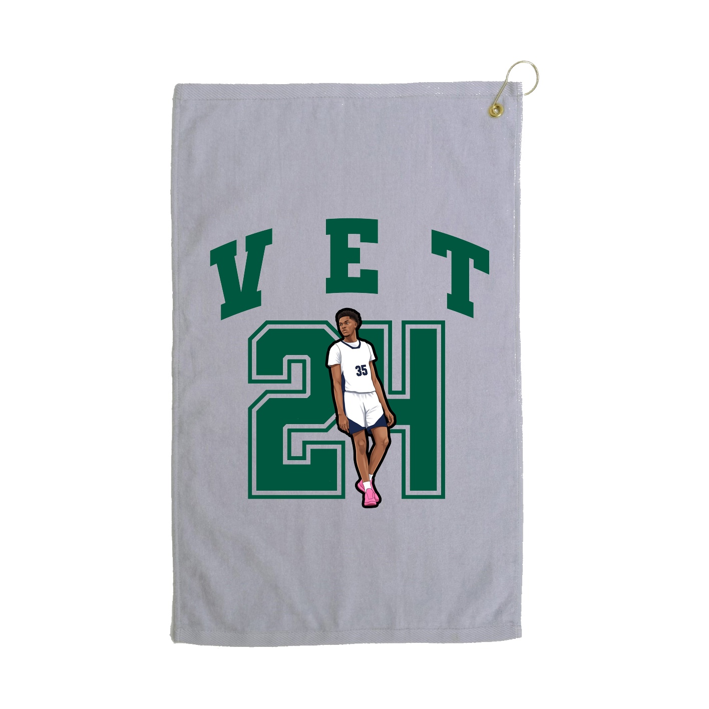 Golf Towel — Number in Grey