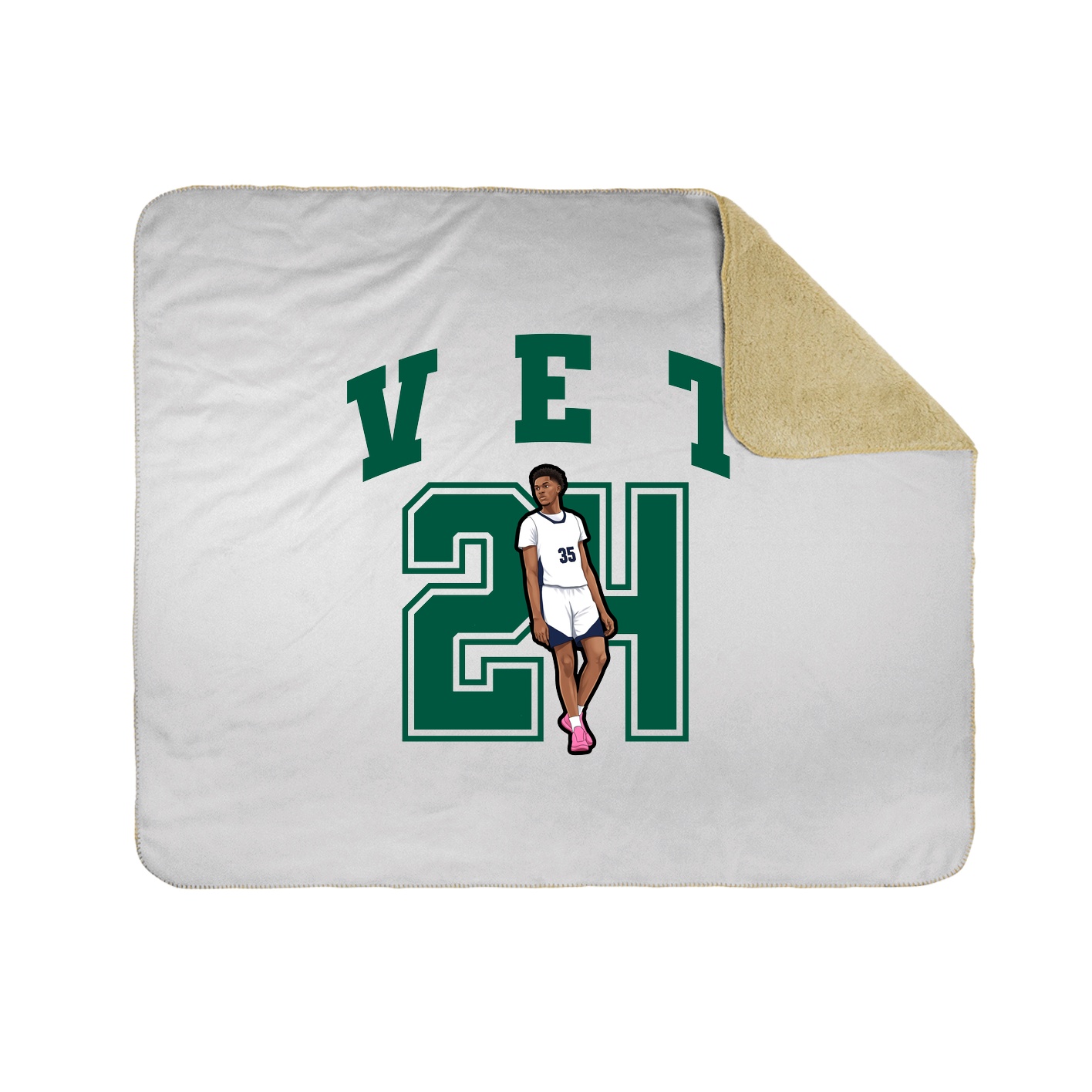 Throw Blanket — Number in White