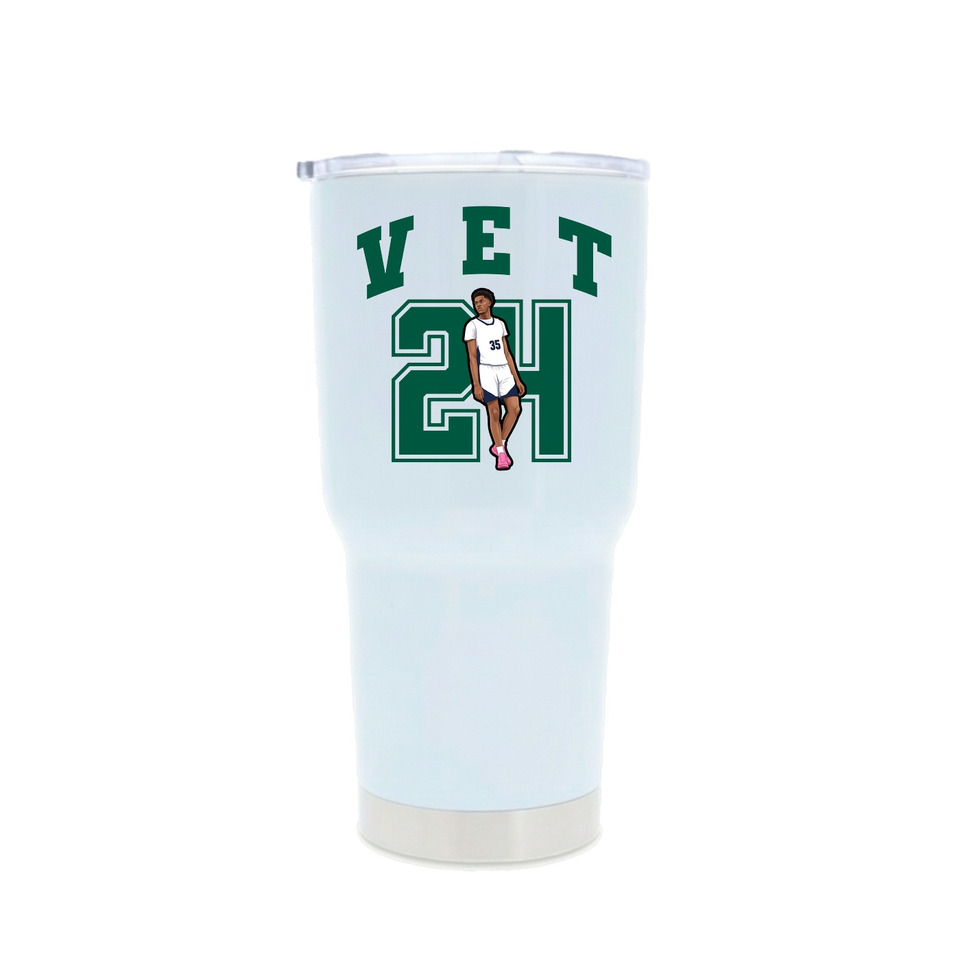 30oz Stainless Steel Tumbler — Number in White