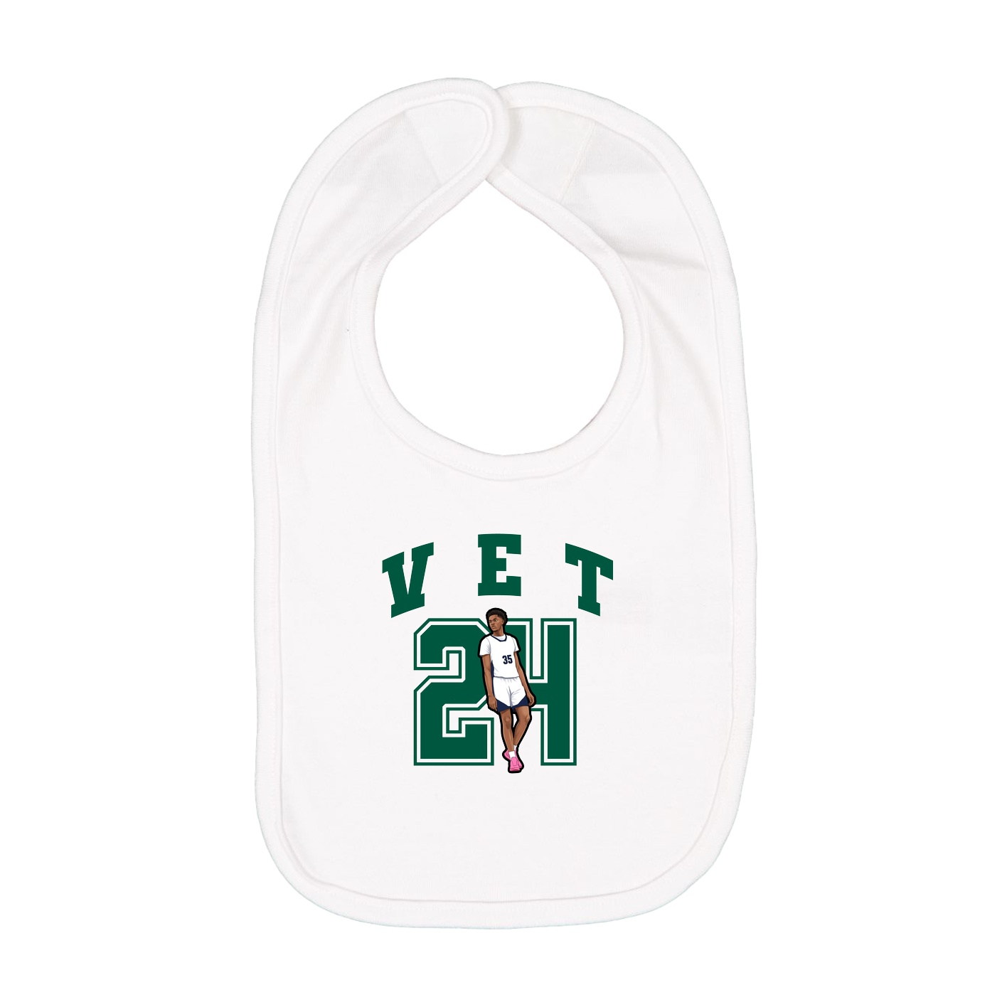 Infant Bib — Number in White