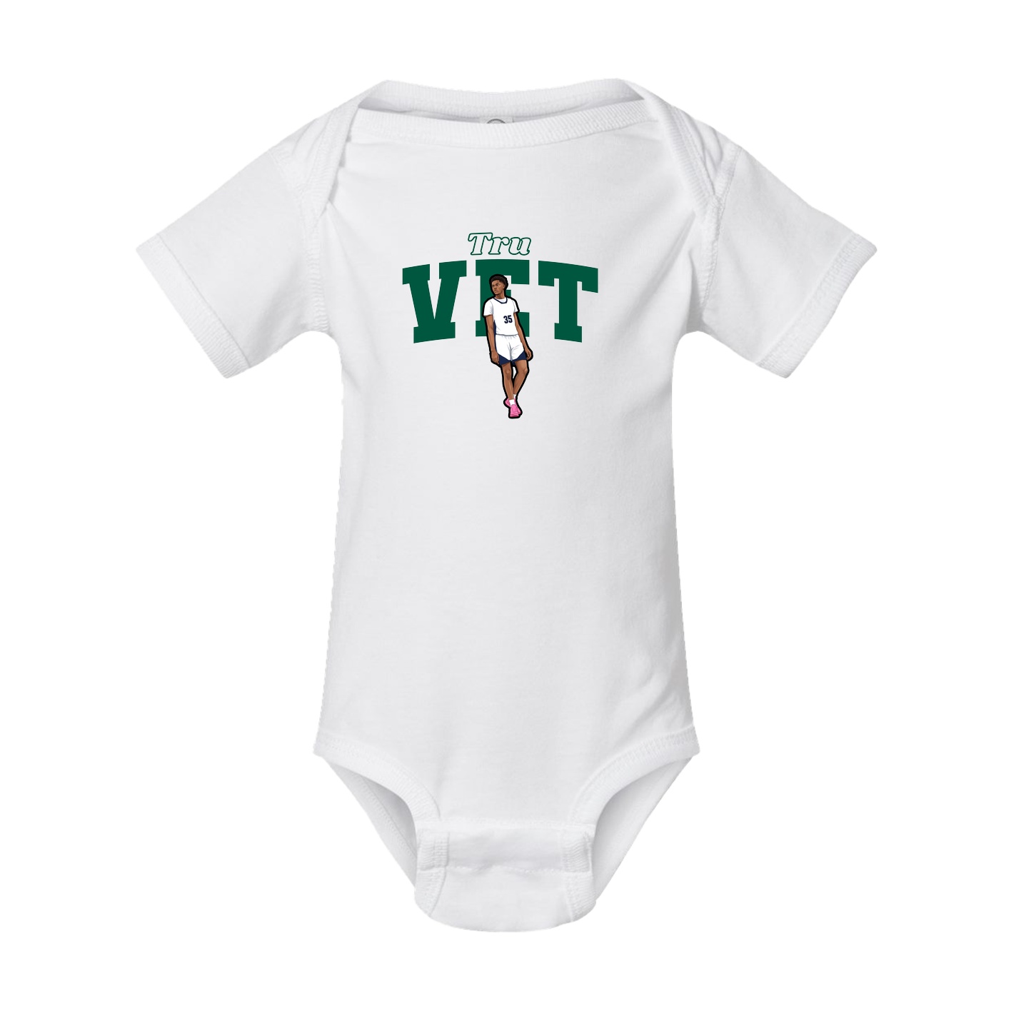 Baby Onesie — Name Arch in White