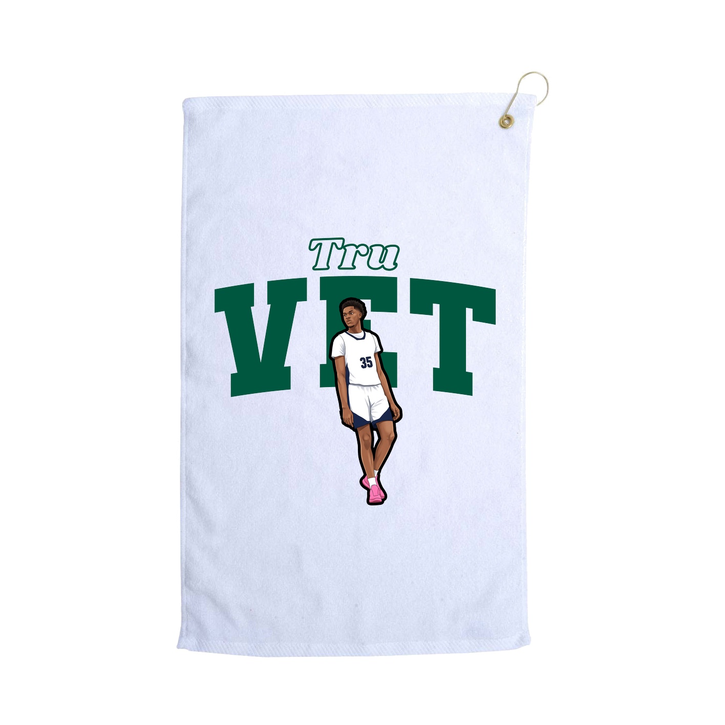 Golf Towel — Name Arch in White