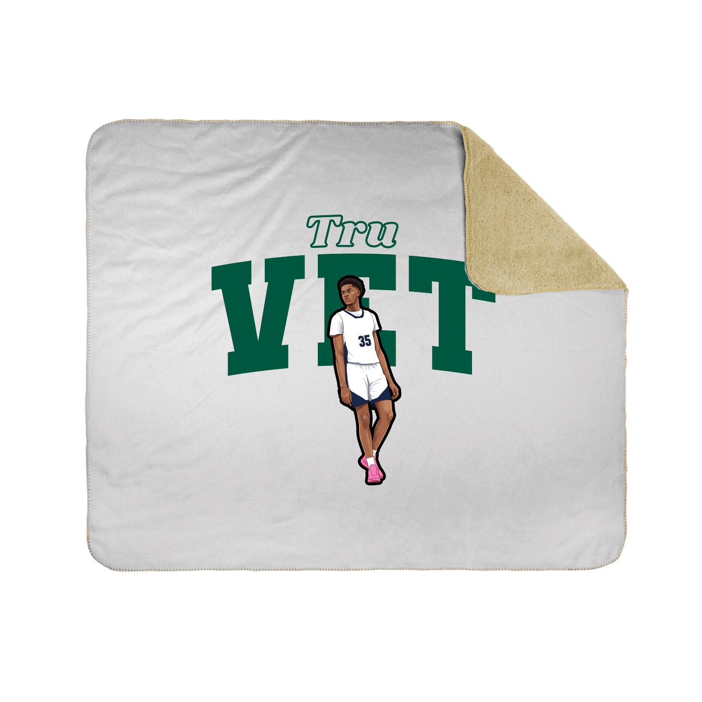 Throw Blanket — Name Arch in White