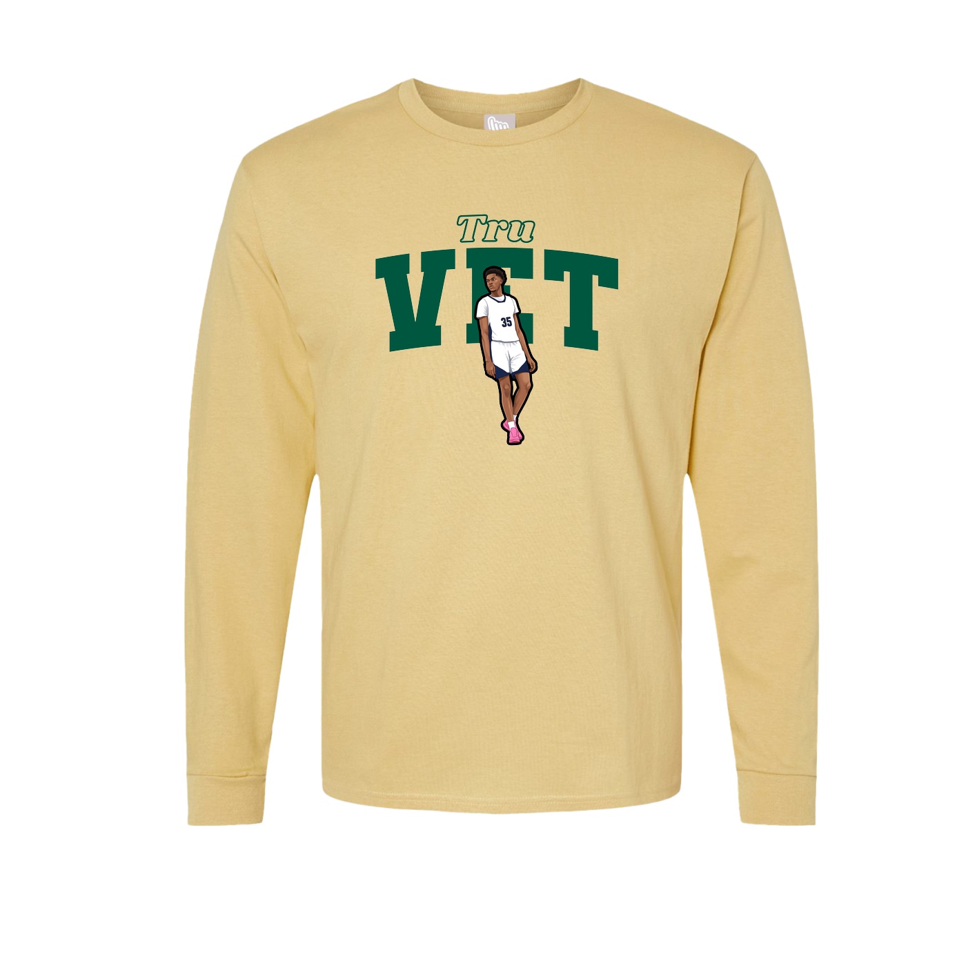 Long Sleeve Tee — Name Arch in Vegas Gold