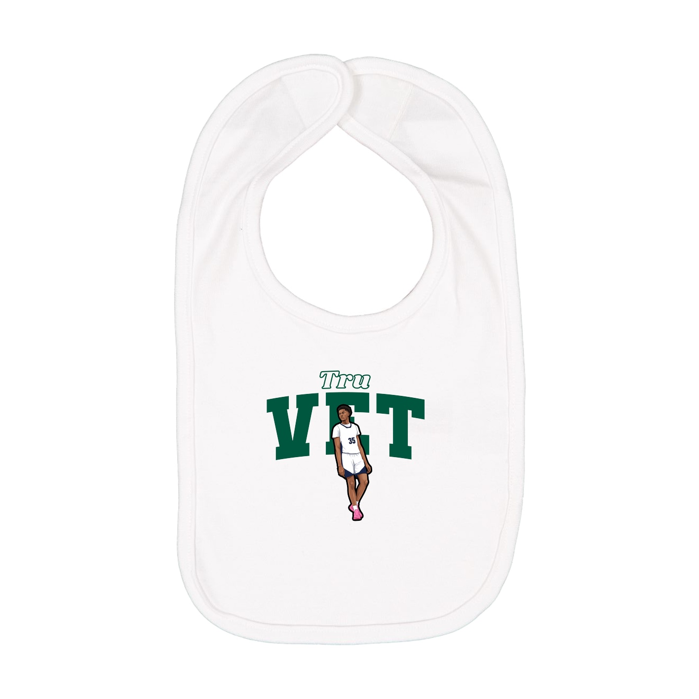 Infant Bib — Name Arch in White