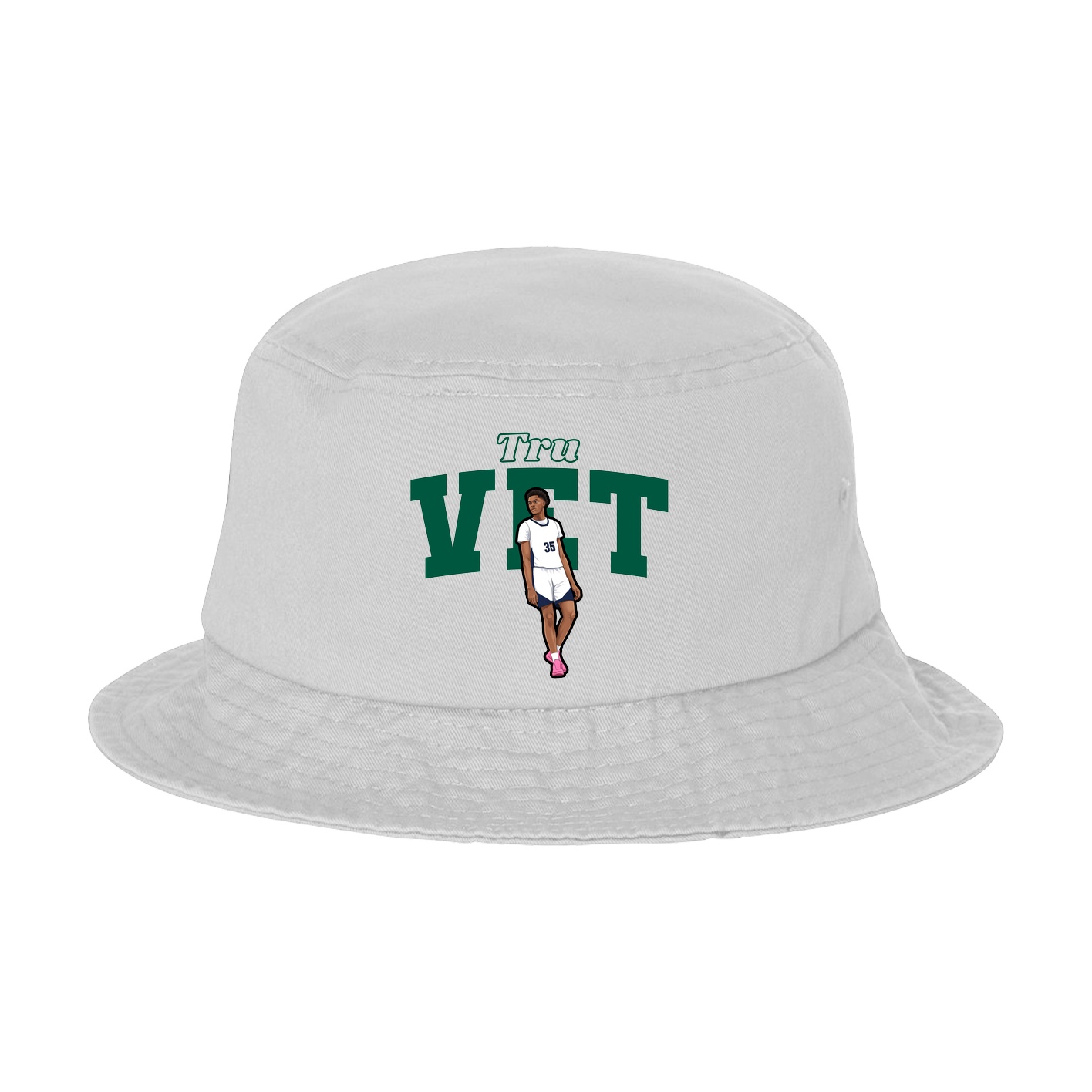 Bucket Cap — Name Arch in White