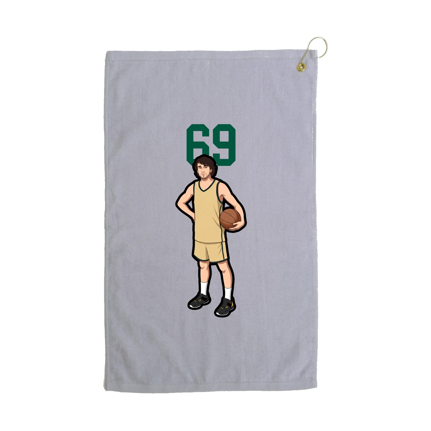 Golf Towel — Number Top in Grey