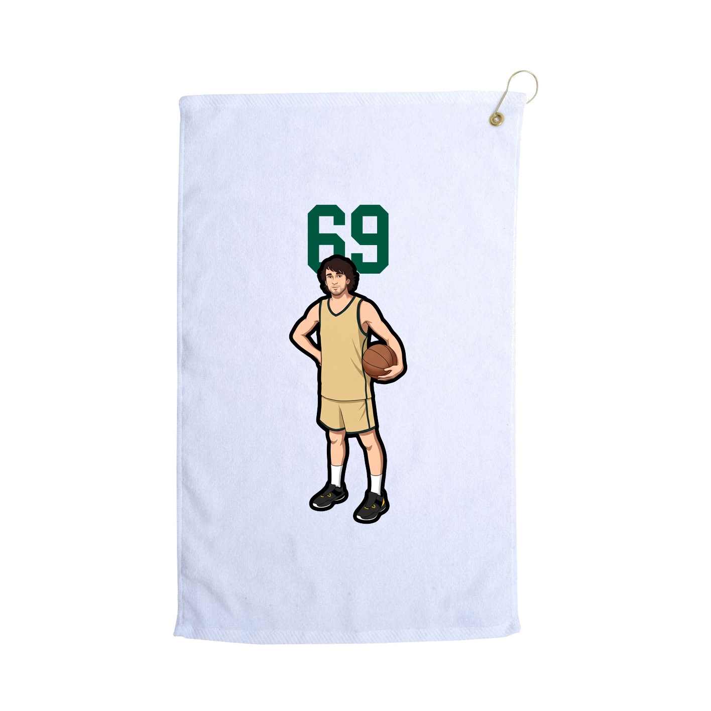 Golf Towel — Number Top in White