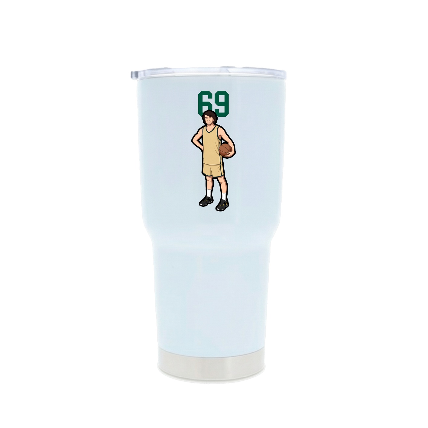 30oz Stainless Steel Tumbler — Number Top in White