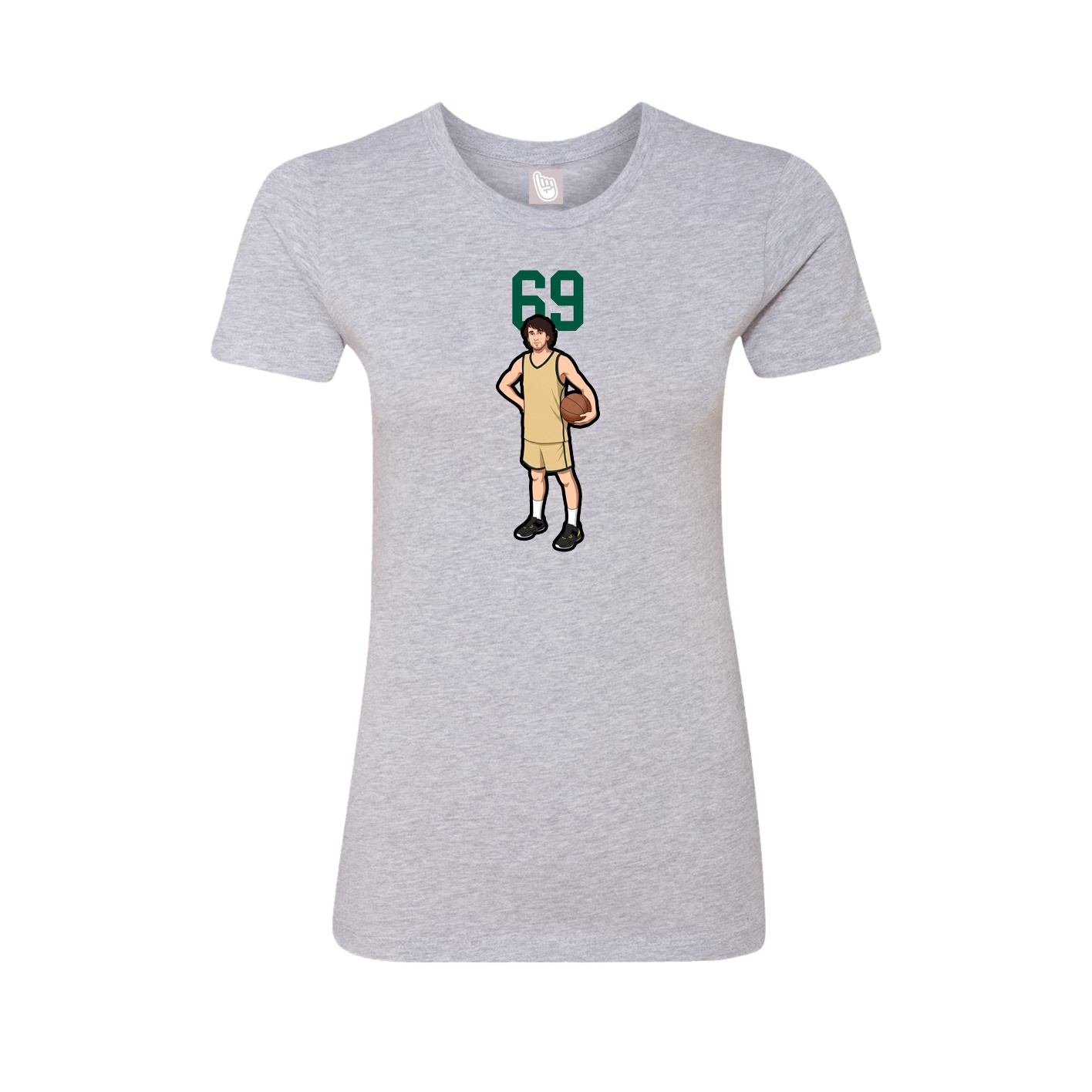 Fitted Women's Tee — Number Top in Grey