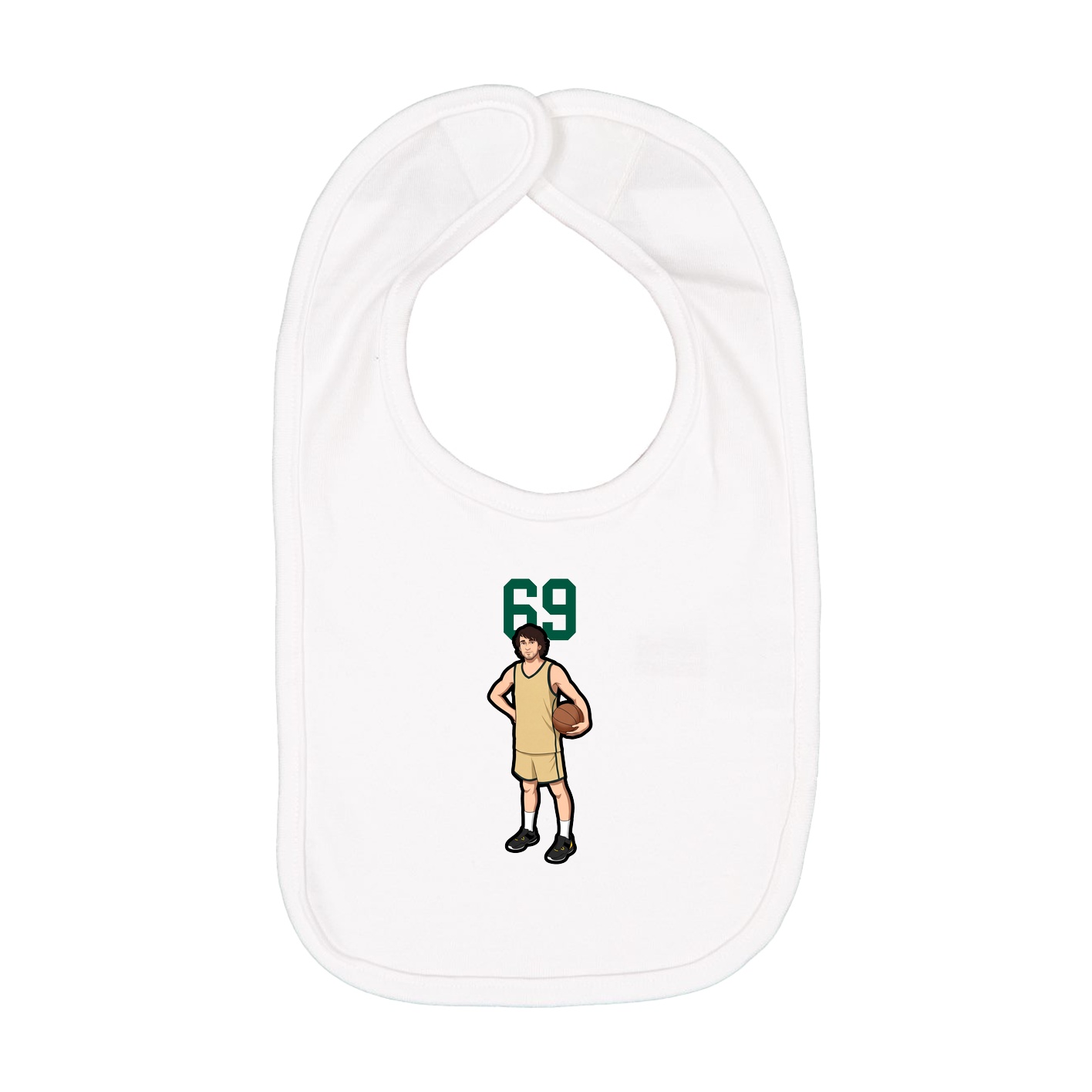 Infant Bib — Number Top in White
