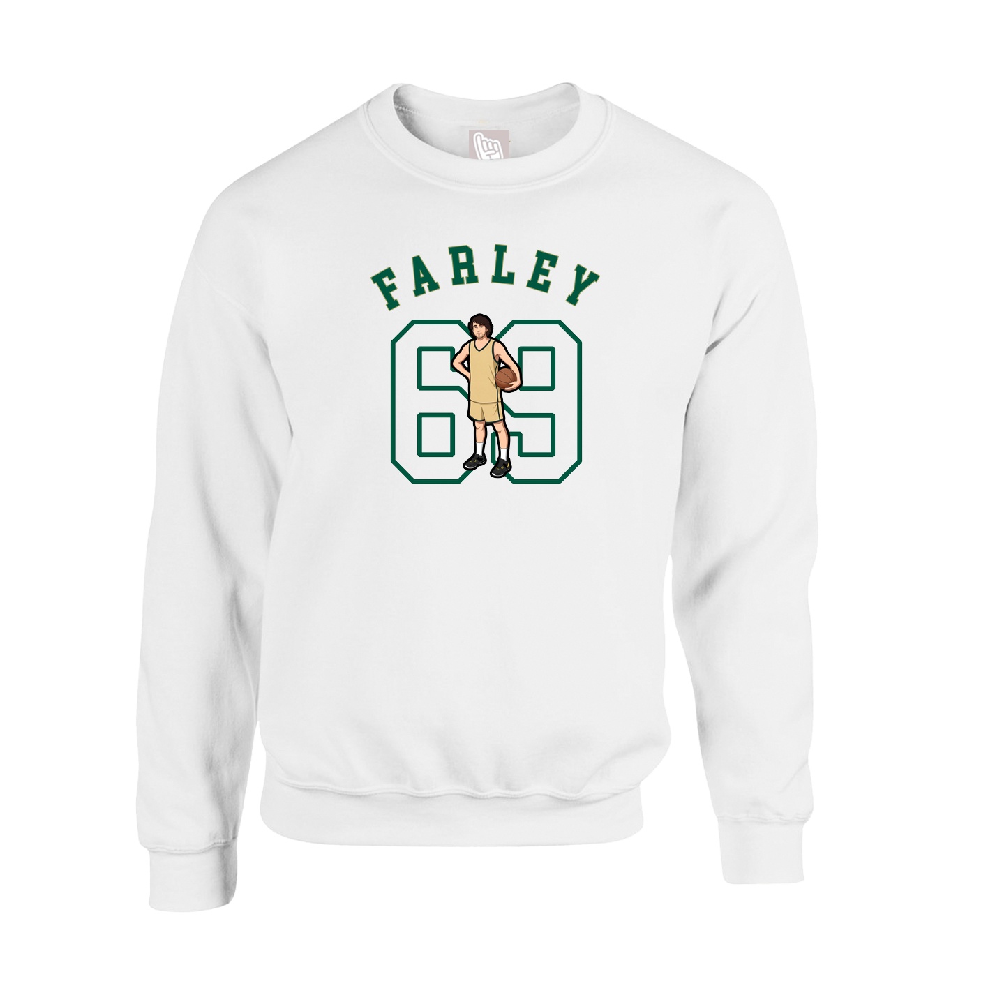 Fleece Crew — Shirsey Arch in White
