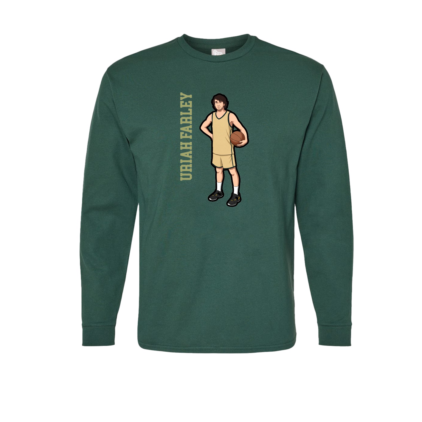 Long Sleeve Tee — Name Vertical in Green