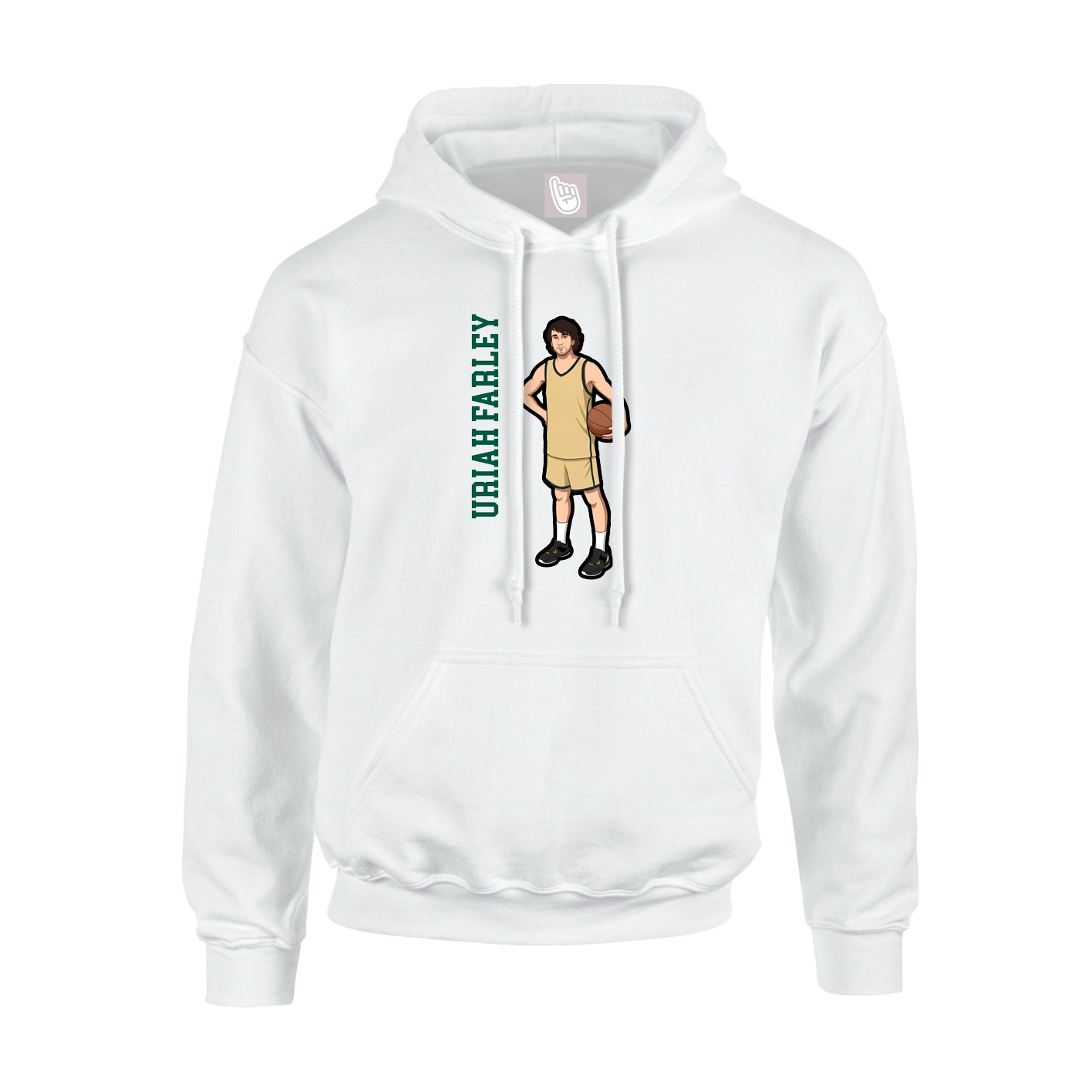 Youth Hoodie — Name Vertical in White