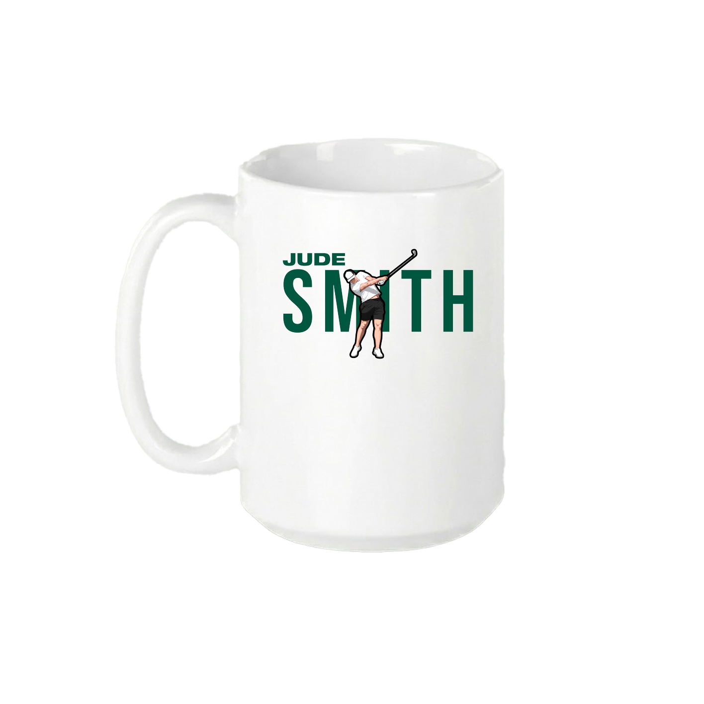 15oz Coffee Mug — Player Name in White