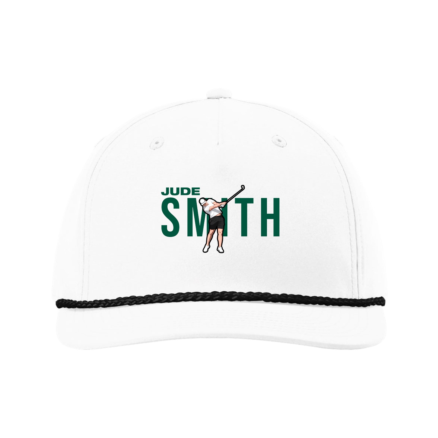 Five-Panel Classic Rope Cap — Player Name in White