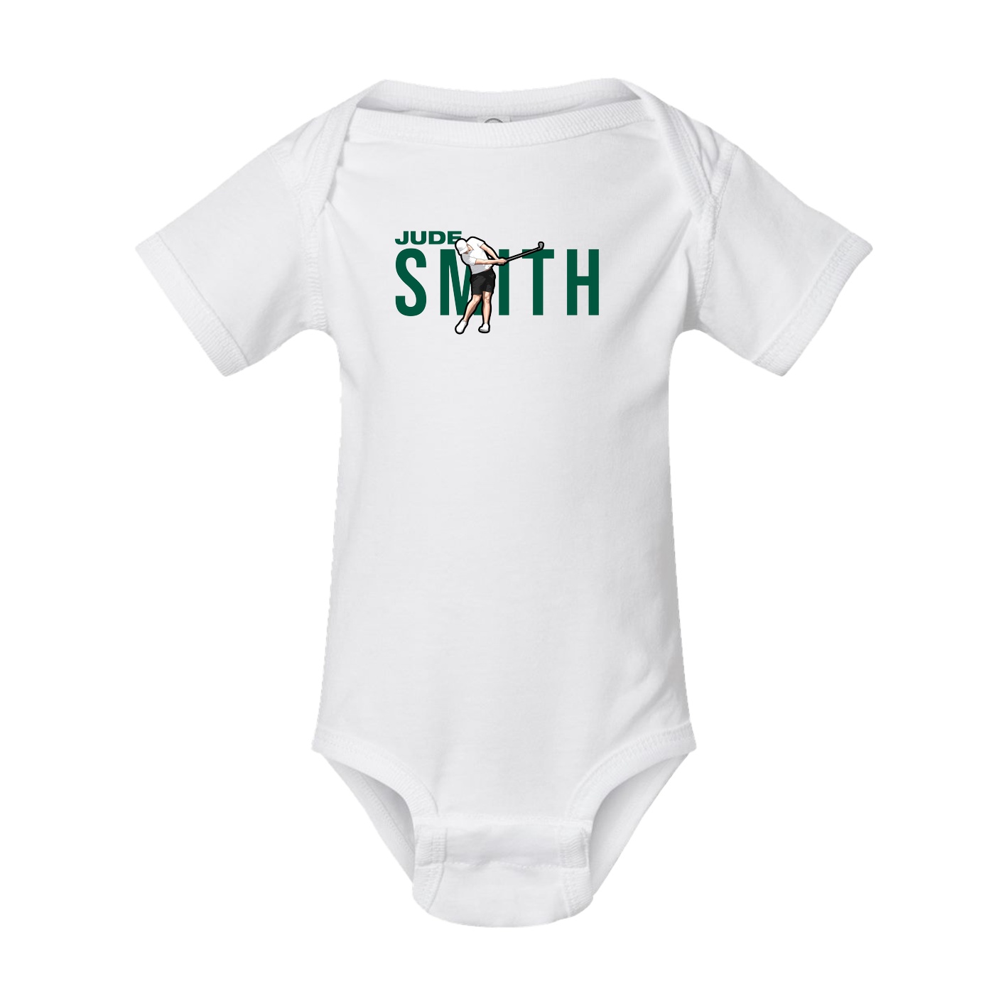 Baby Onesie — Player Name in White