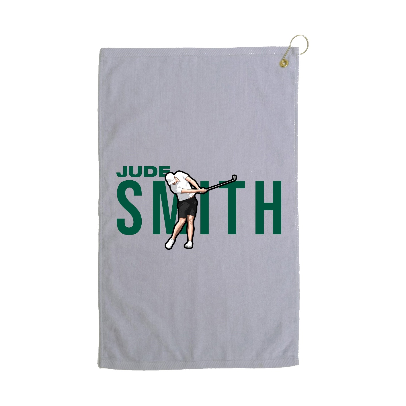 Golf Towel — Player Name in Grey