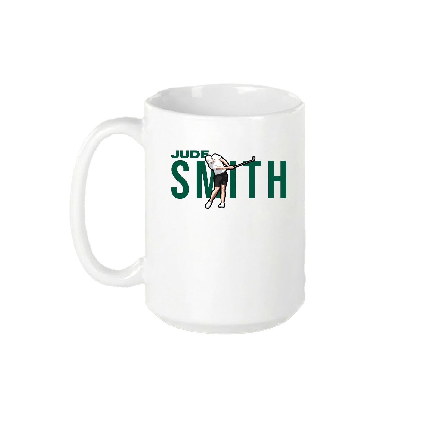 15oz Coffee Mug — Player Name in White
