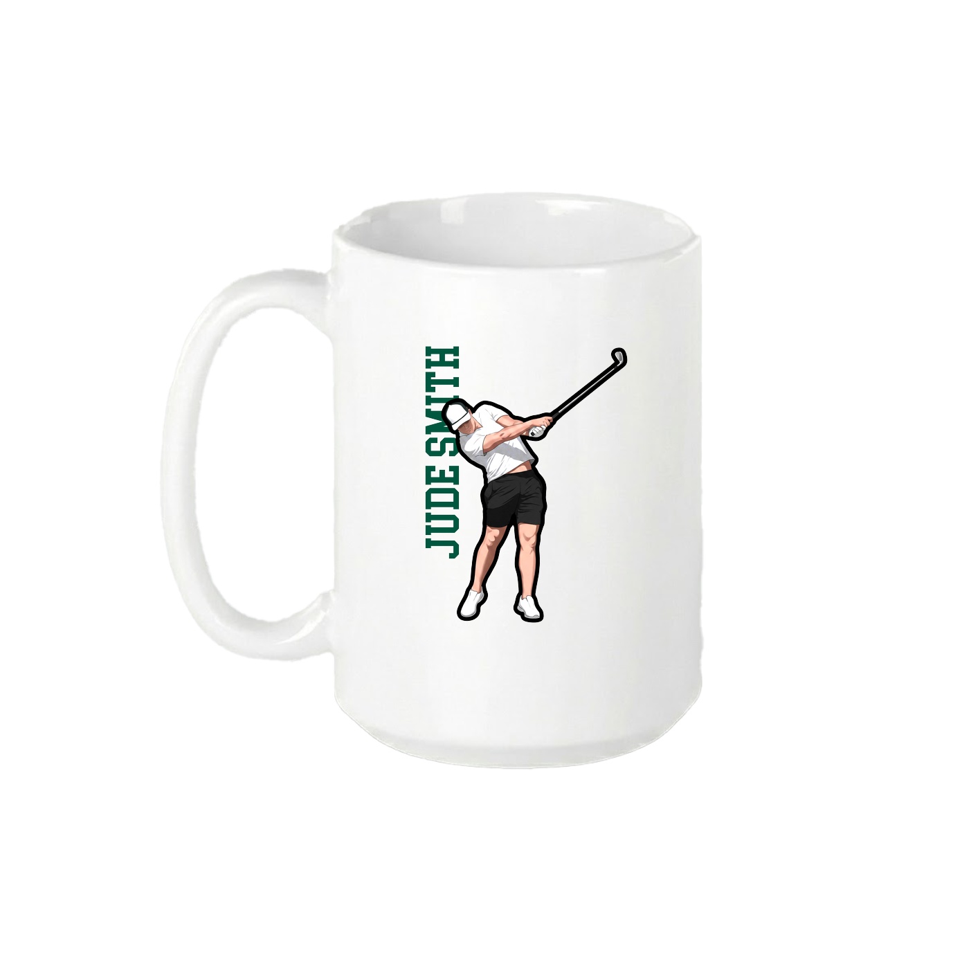 15oz Coffee Mug — Name Vertical in White