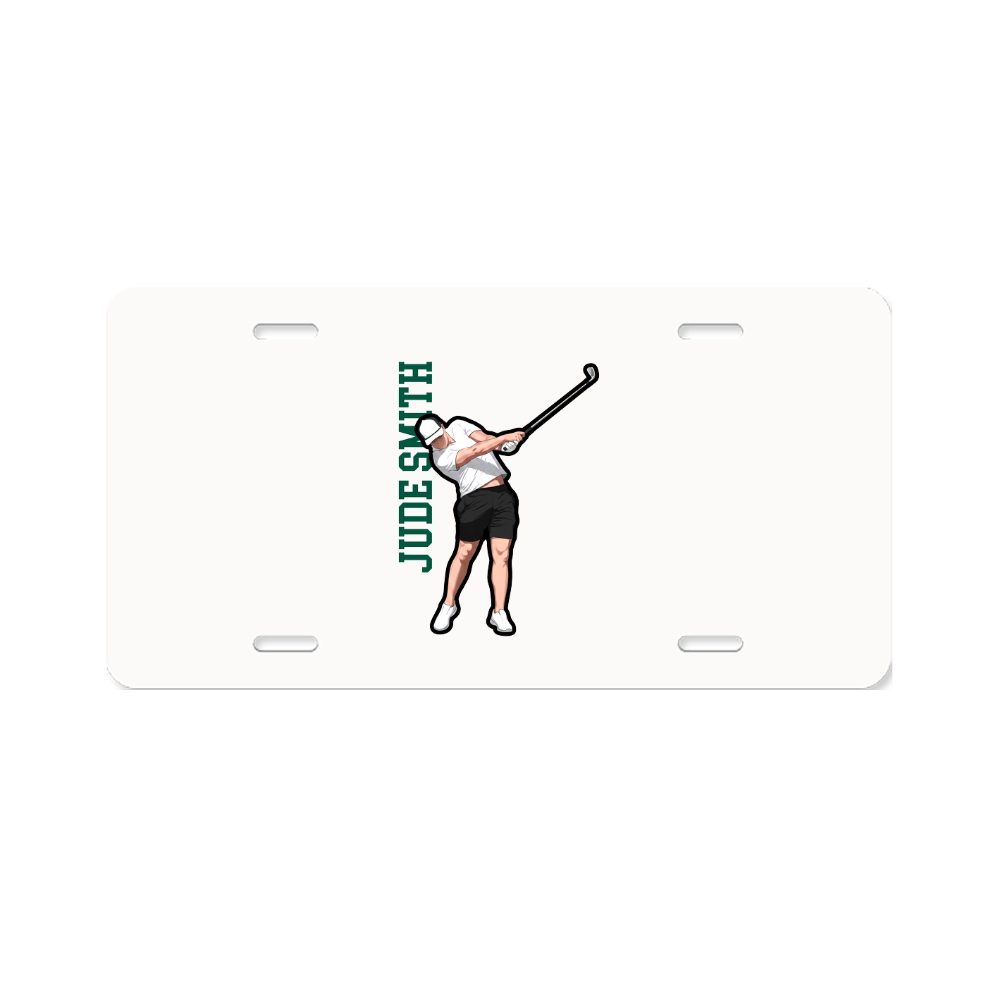 License Plate — Name Vertical in Classic