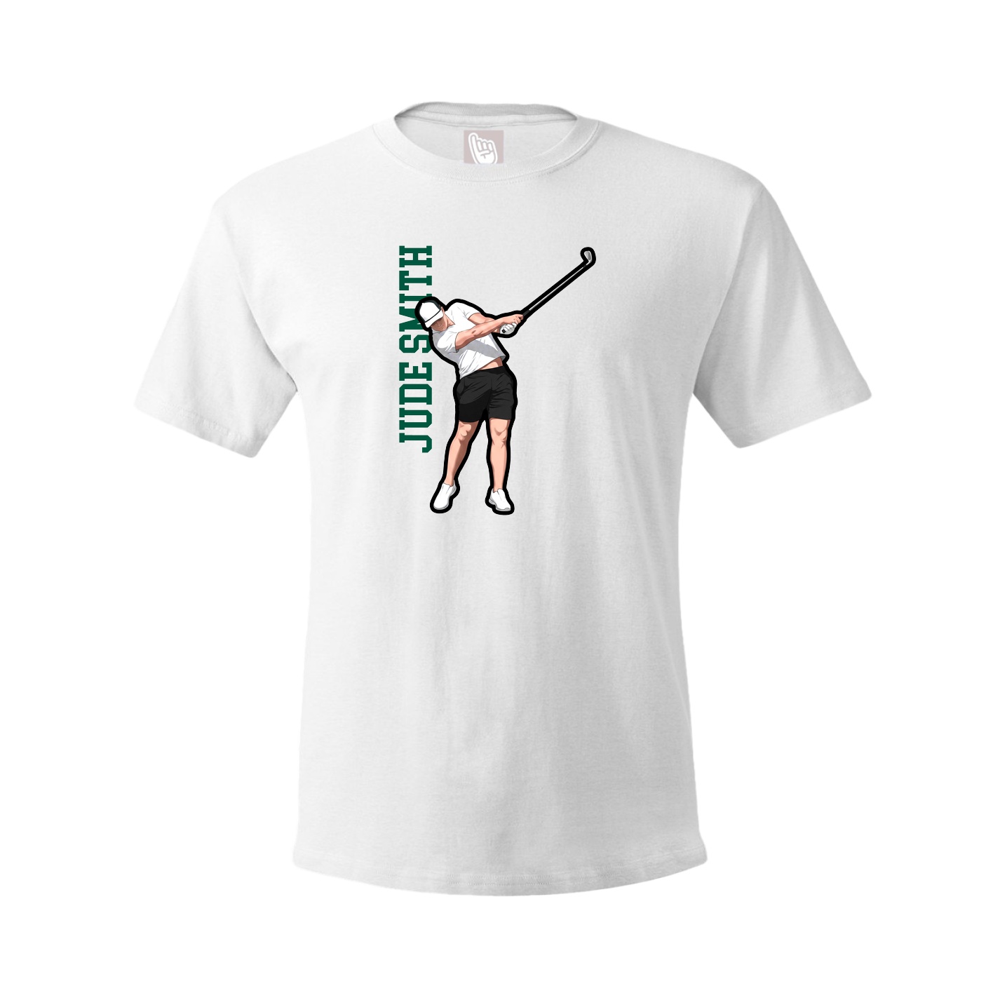 Tee — Name Vertical in White