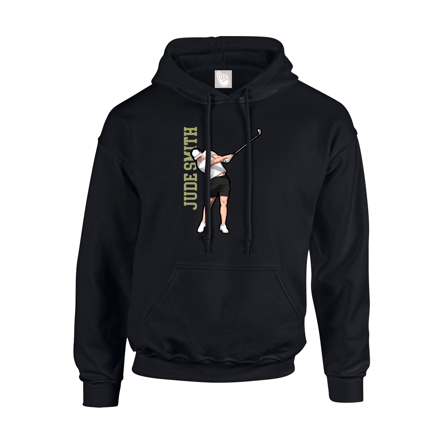 Youth Hoodie — Name Vertical in Black