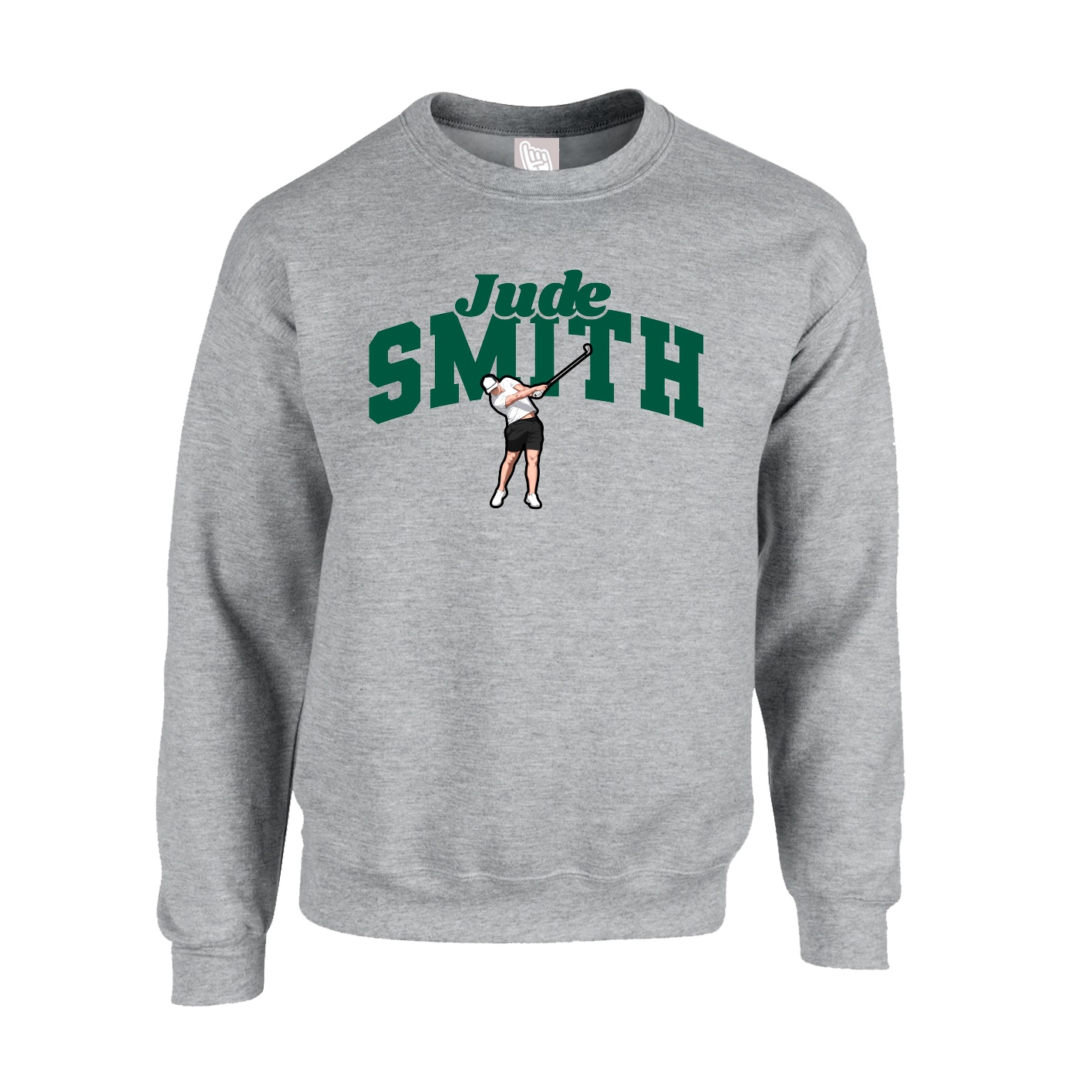 Fleece Crew — Signature Arch in Grey